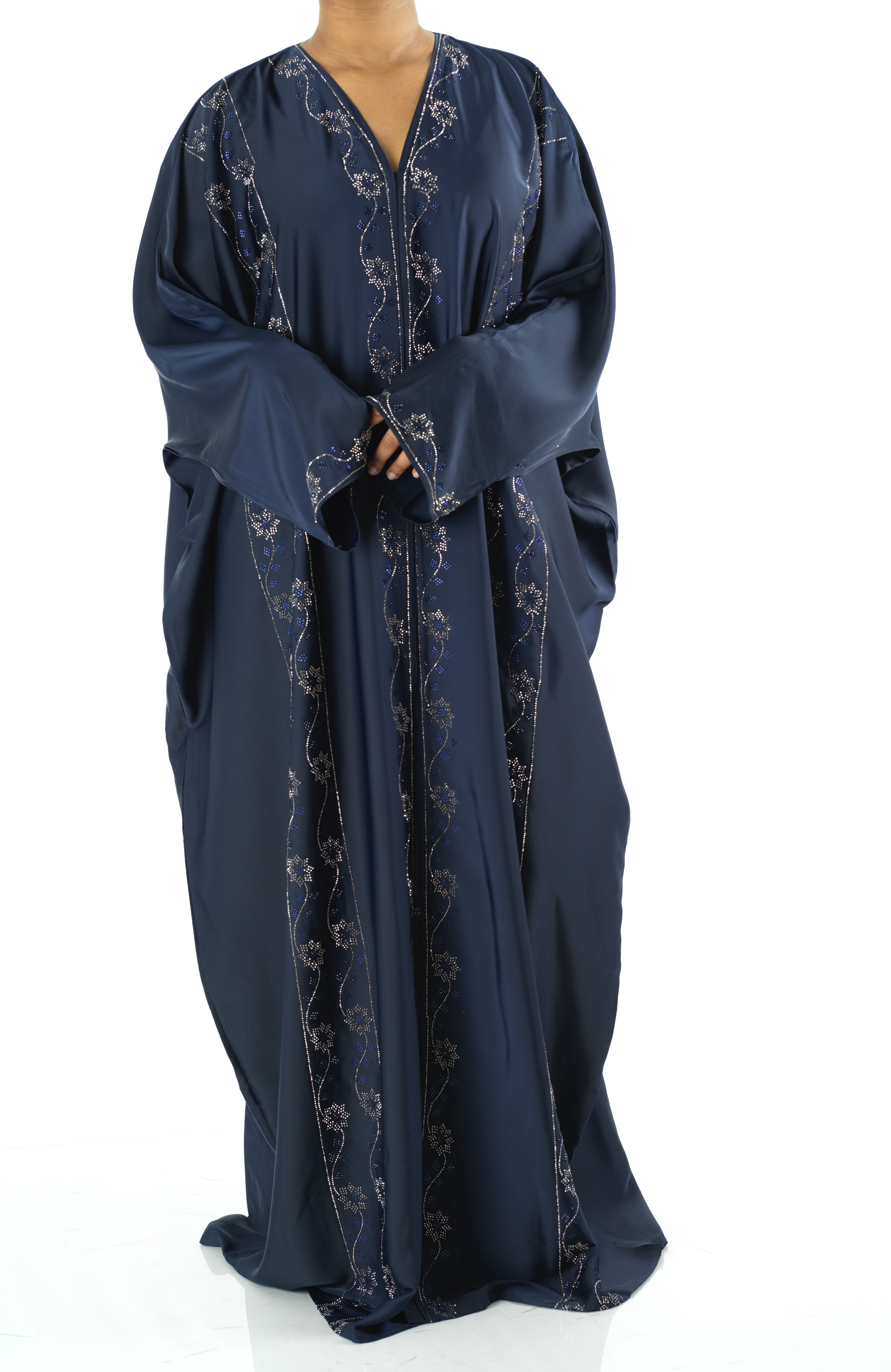 Navy Glamour Dubai abaya set — modest abaya | Kabayare Fashion