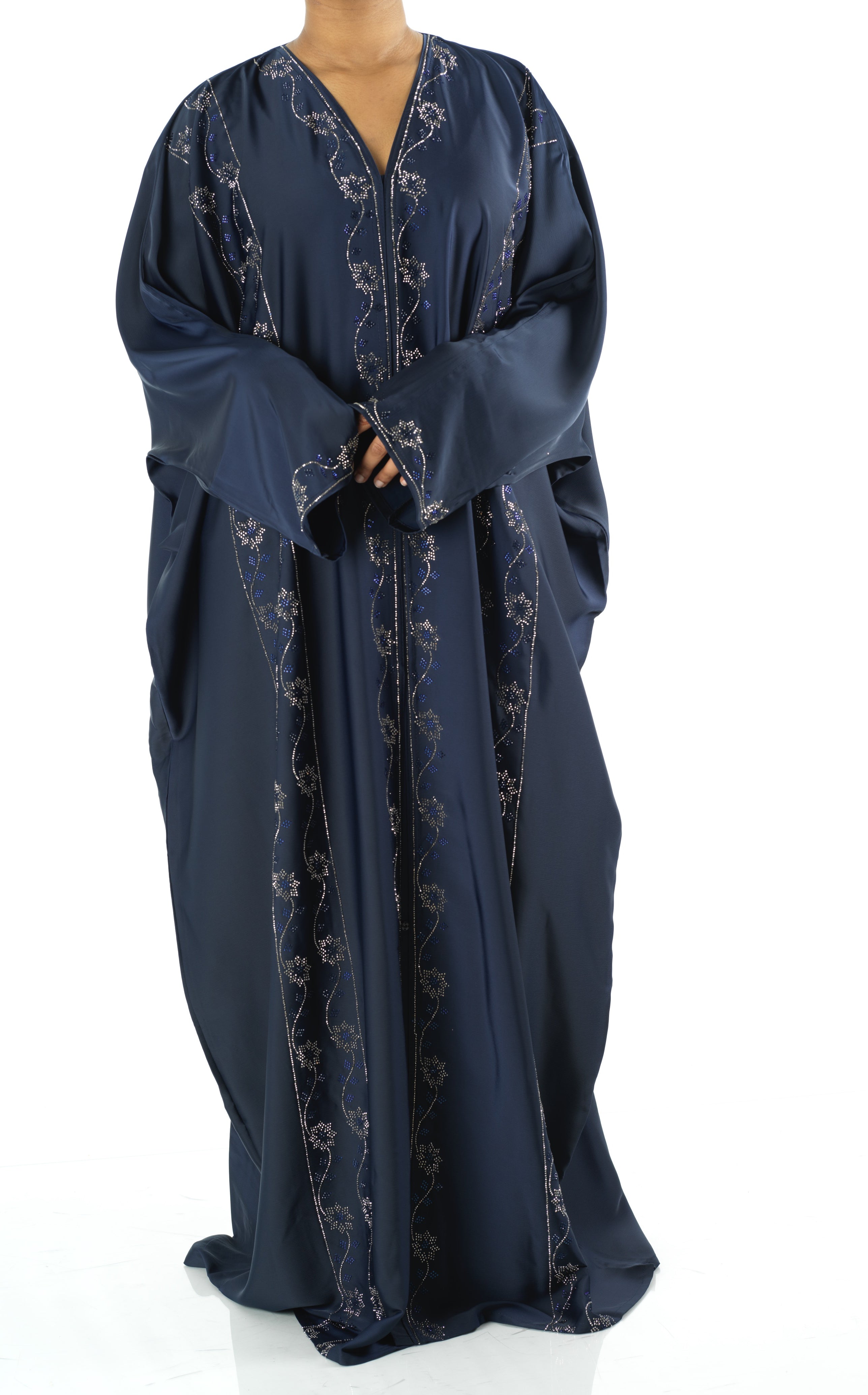 Navy Glamour Dubai abaya set — modest abaya | Kabayare Fashion
