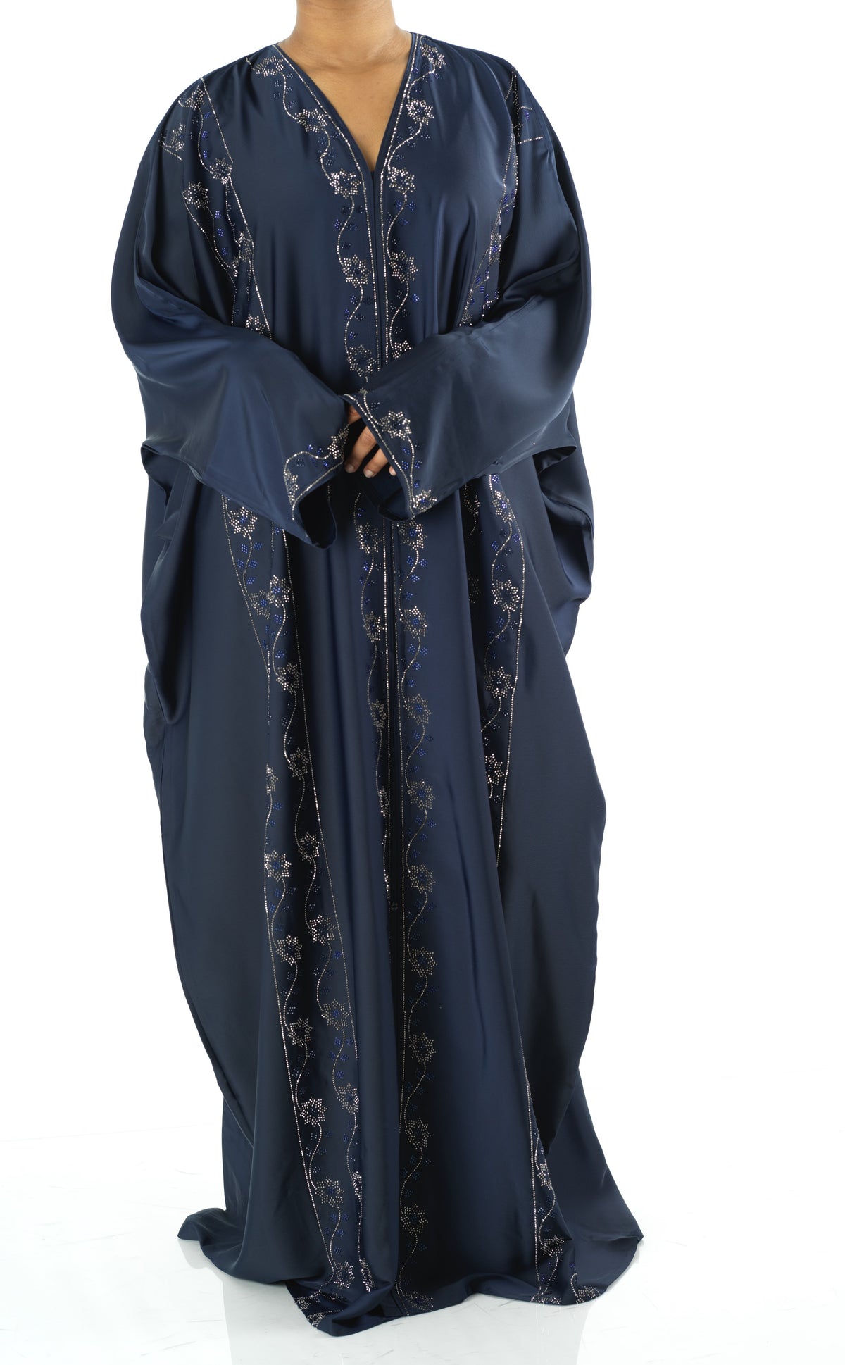 Navy Glamour Dubai abaya set — modest abaya | Kabayare Fashion