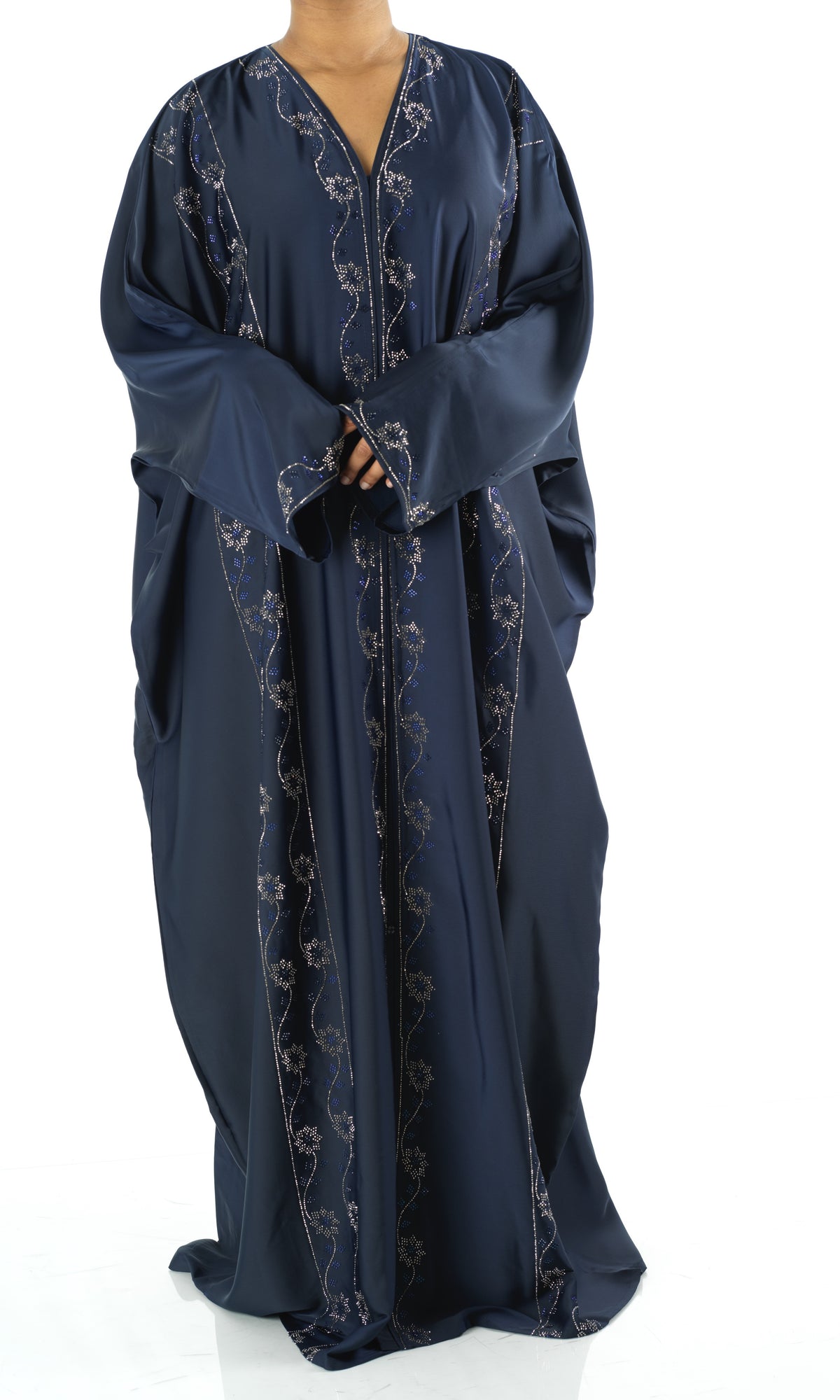 Navy Glamour Dubai abaya set — modest abaya | Kabayare Fashion