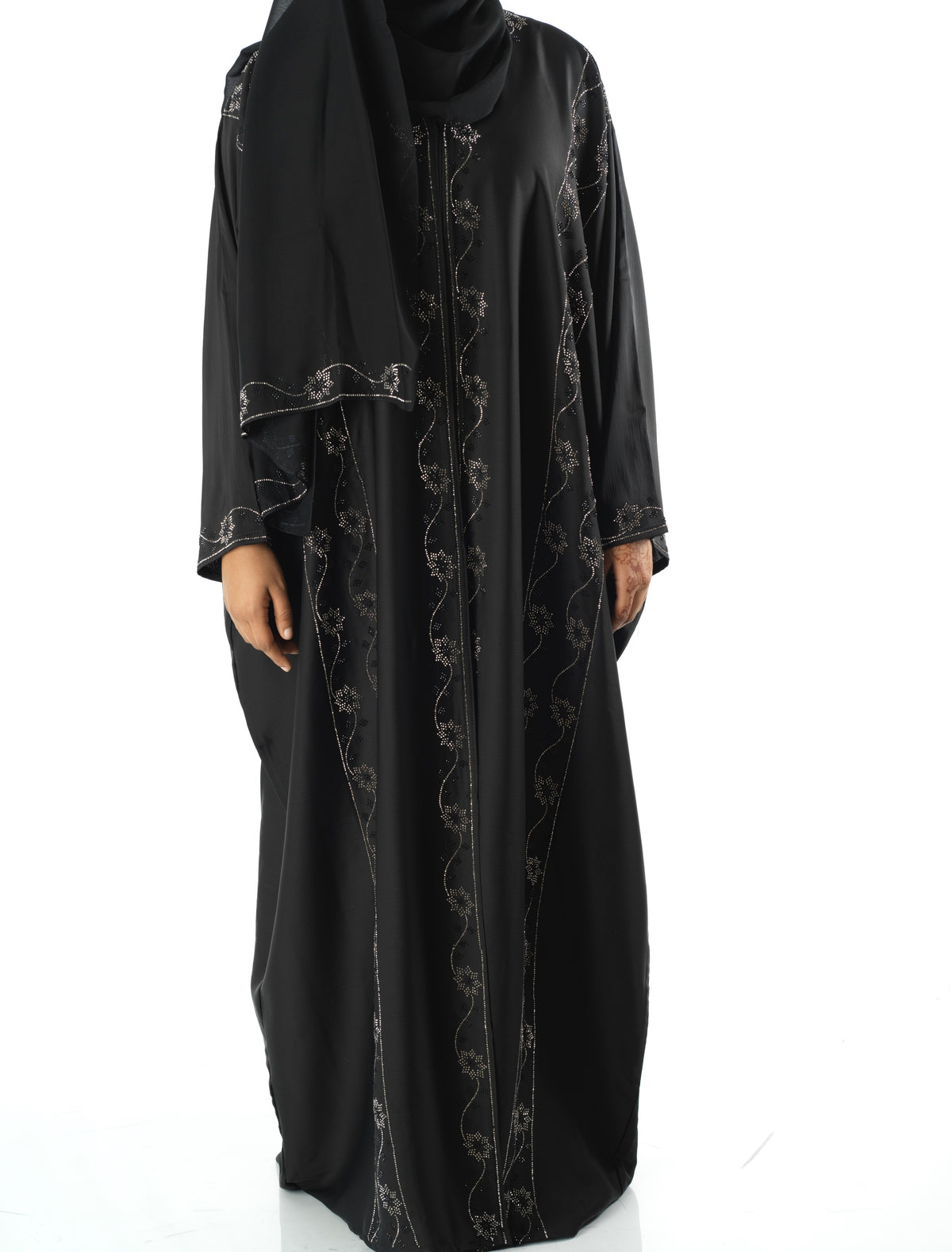 Black Glamour Dubai abaya set — modest abaya | Kabayare Fashion