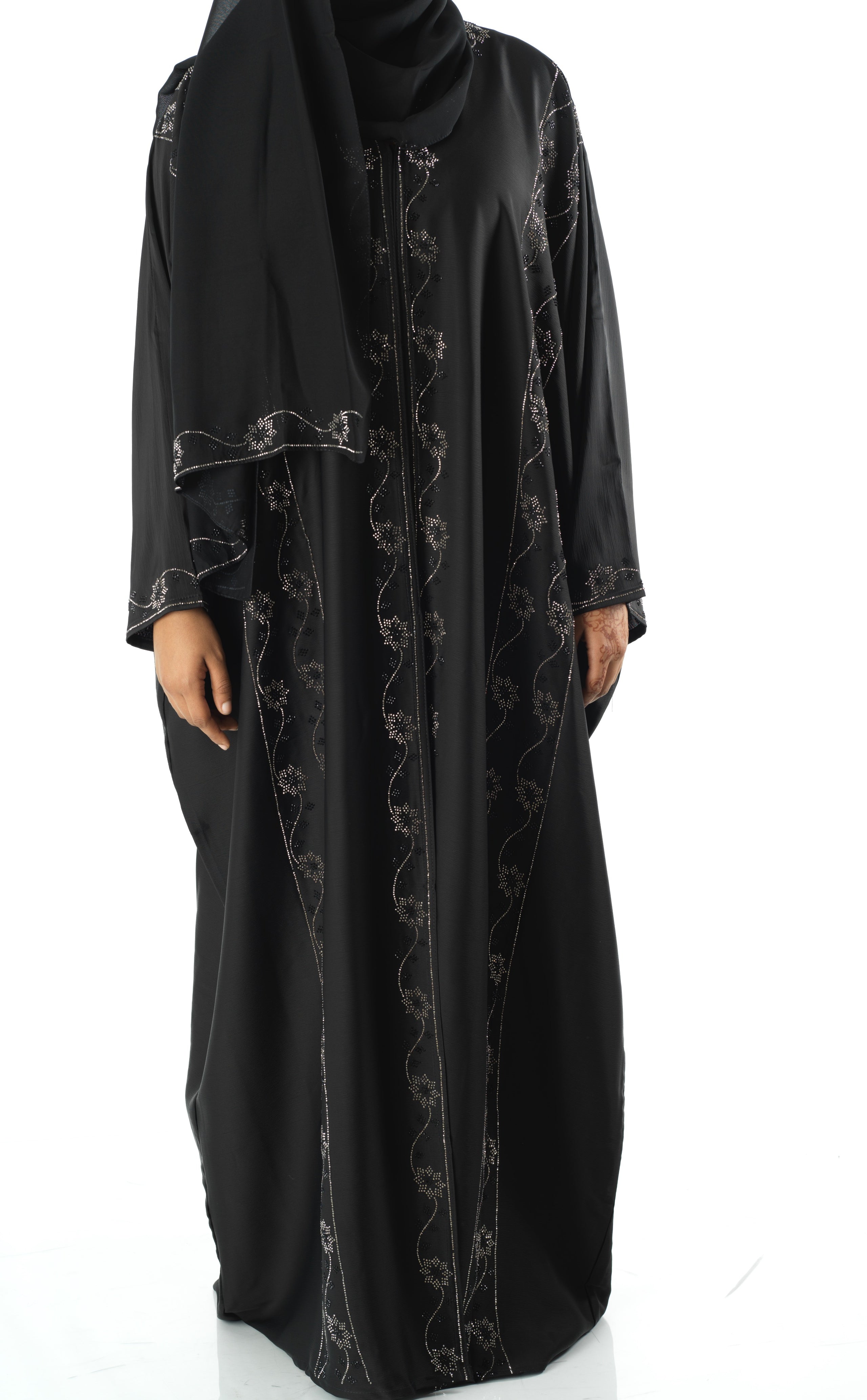 Black Glamour Dubai abaya set — modest abaya | Kabayare Fashion