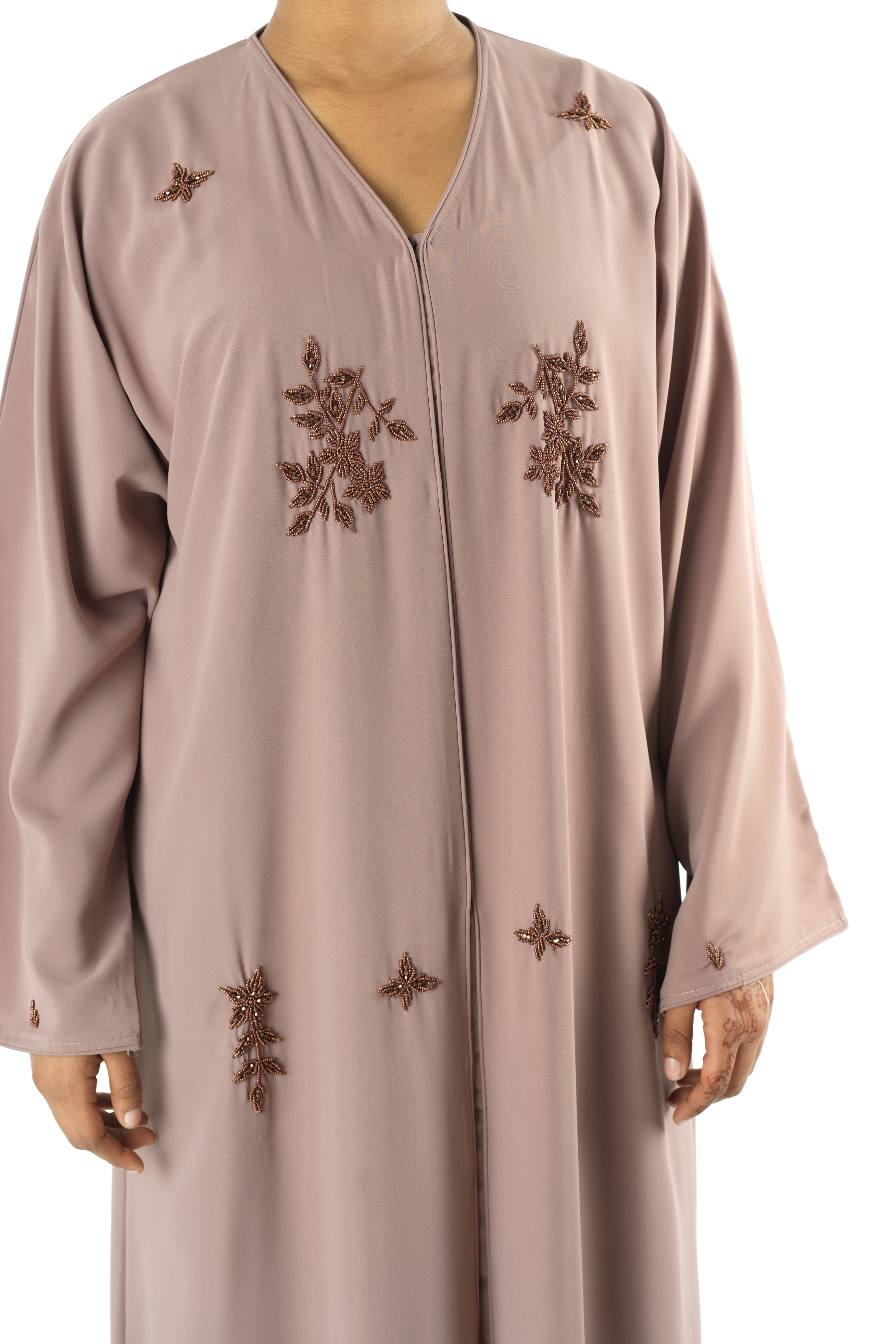 The copper blush Dubai abaya set — modest abaya | Kabayare Fashion