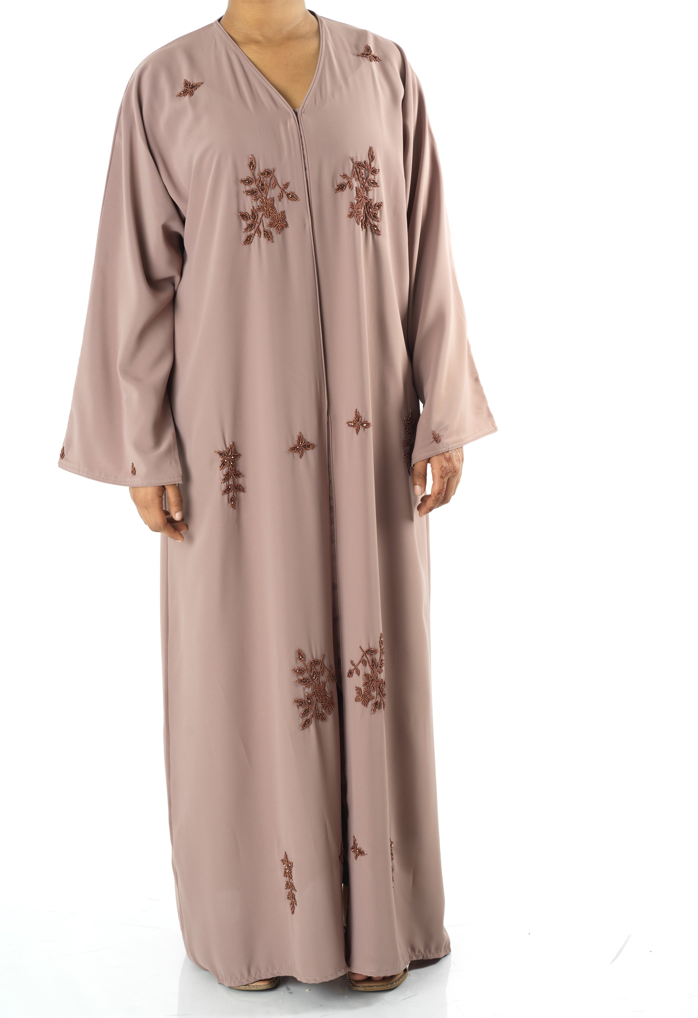 The copper blush Dubai abaya set — modest abaya | Kabayare Fashion