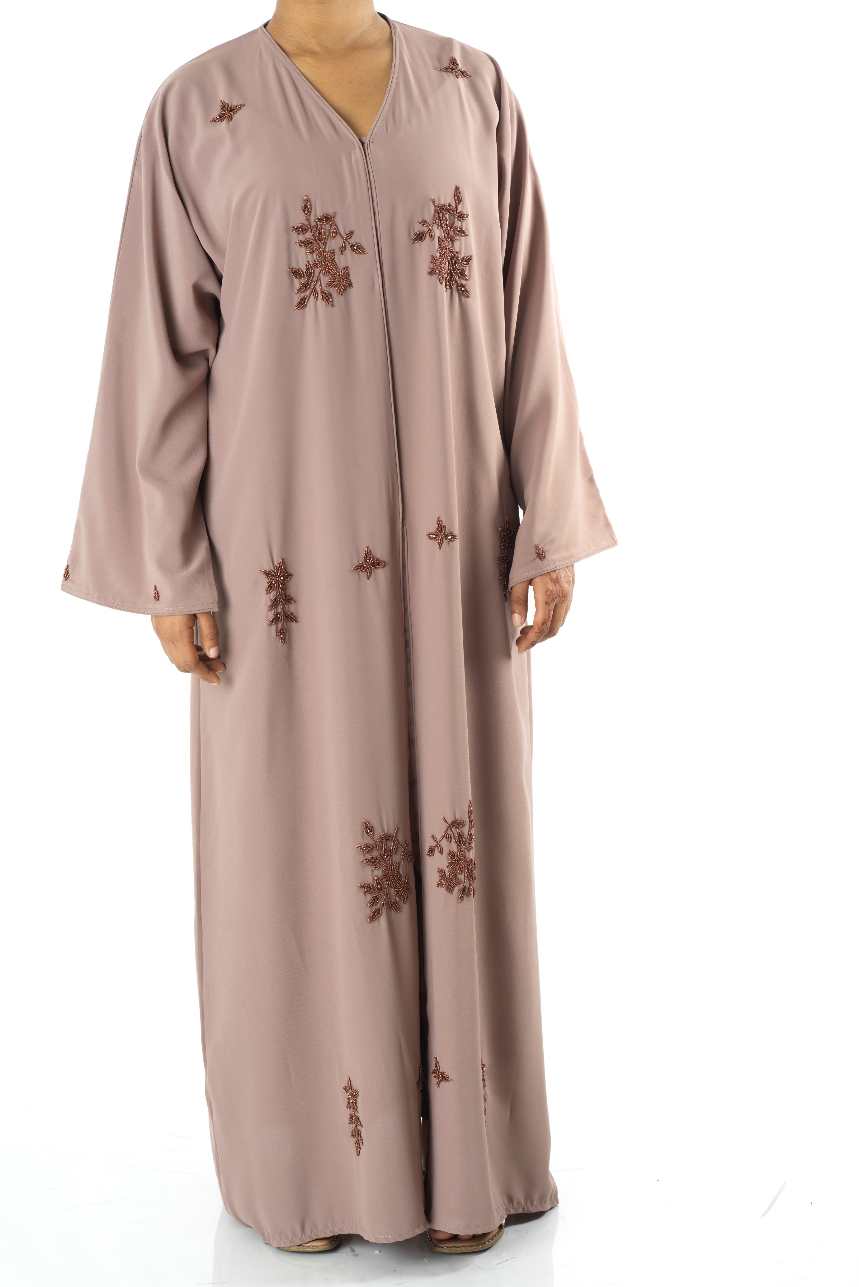 The copper blush Dubai abaya set — modest abaya | Kabayare Fashion
