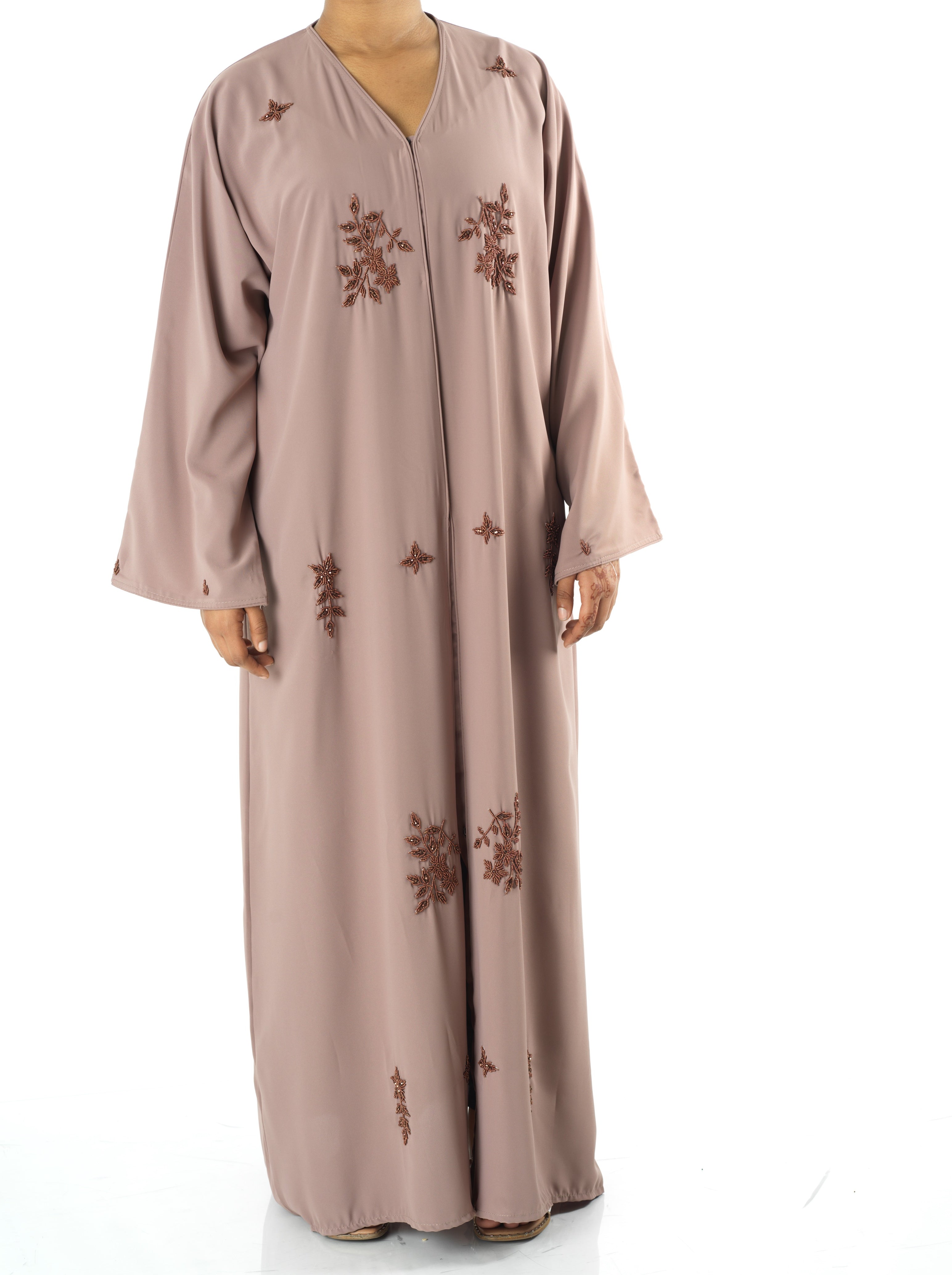 The copper blush Dubai abaya set — modest abaya | Kabayare Fashion