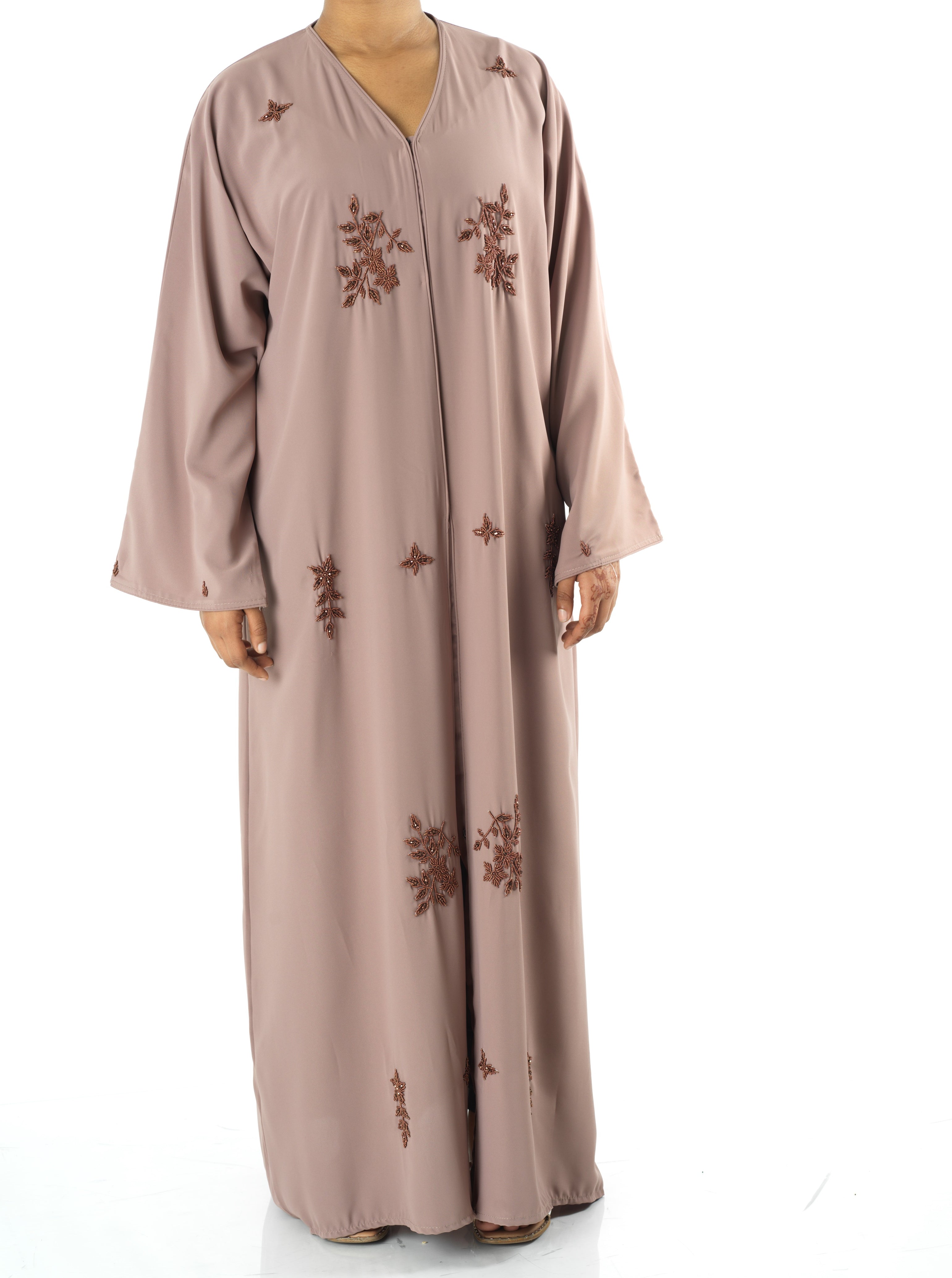 The copper blush Dubai abaya set — modest abaya | Kabayare Fashion