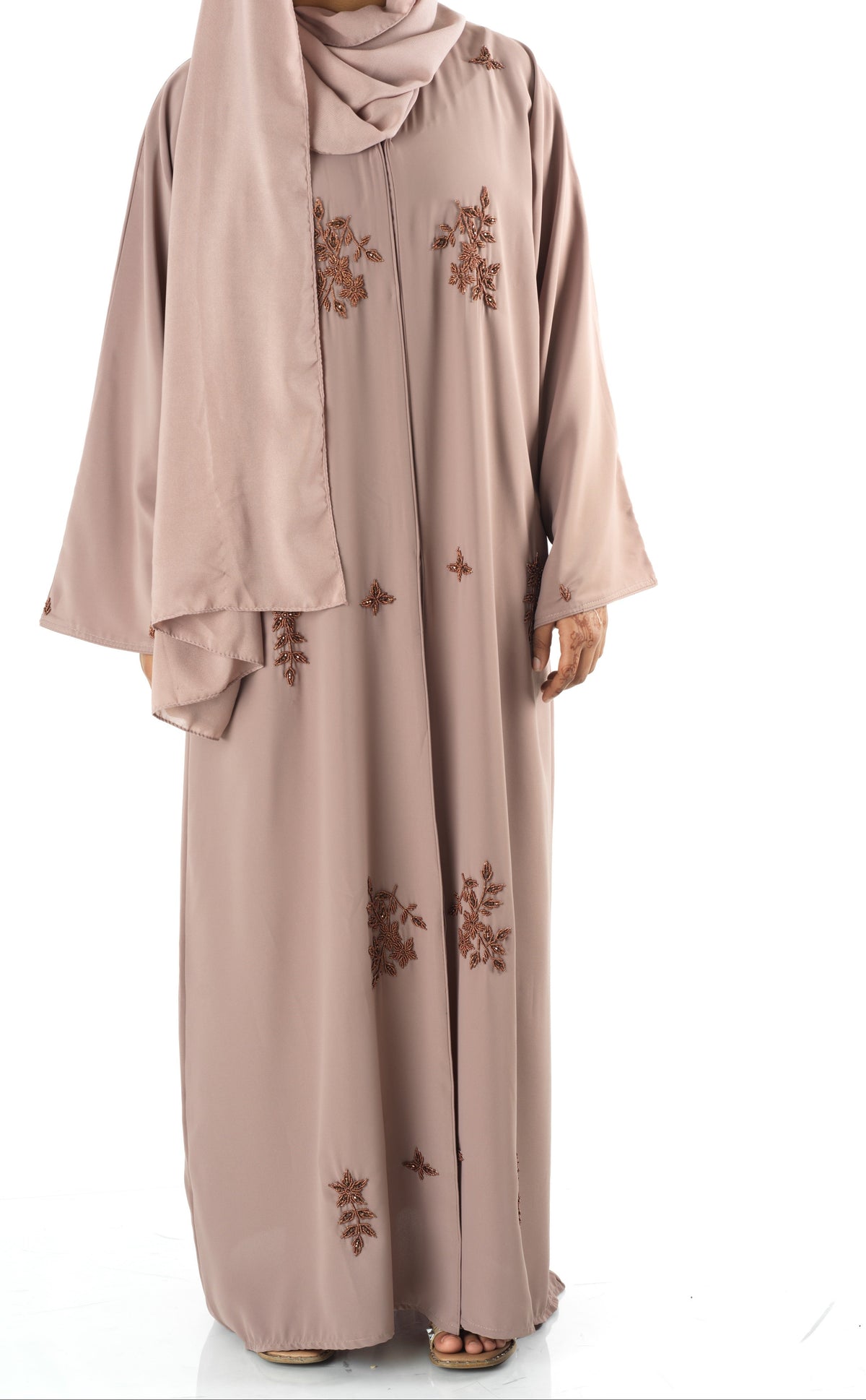 The copper blush Dubai abaya set — modest abaya | Kabayare Fashion