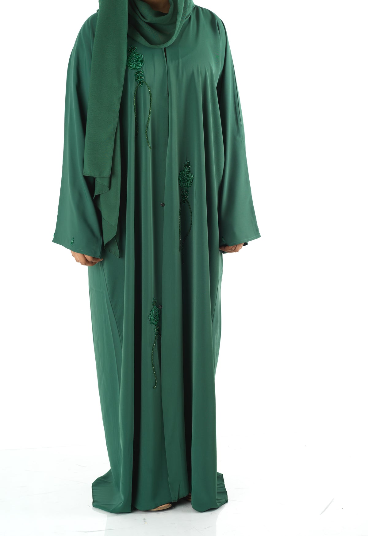 The royal green Dubai abaya set — modest abaya | Kabayare Fashion