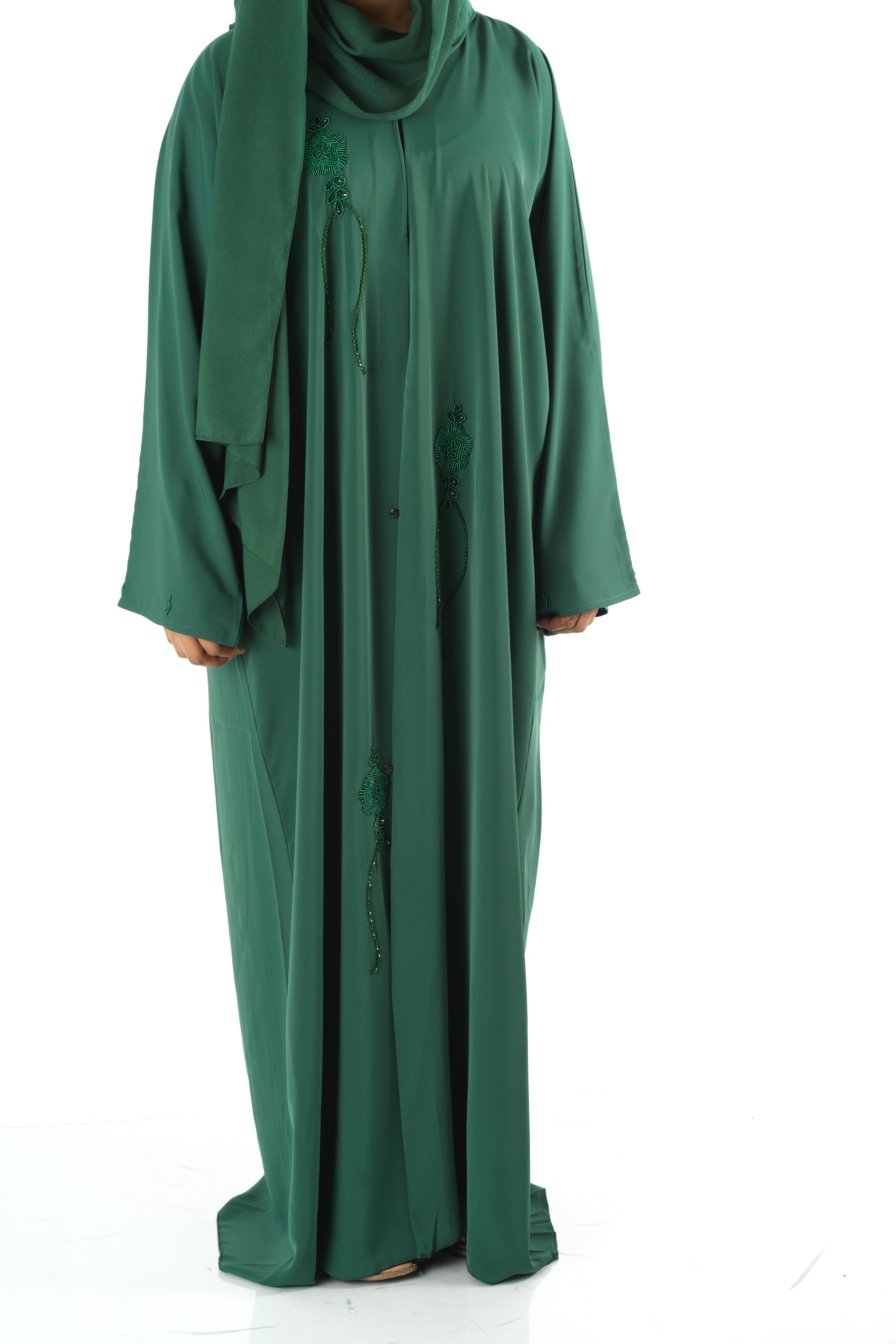 The royal green Dubai abaya set — modest abaya | Kabayare Fashion