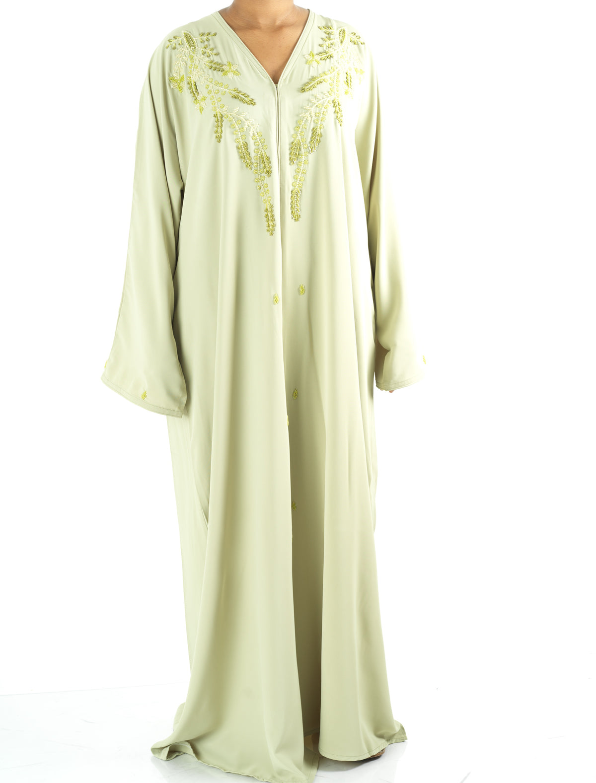 Pretty Sage Dubai abaya set — modest abaya | Kabayare Fashion