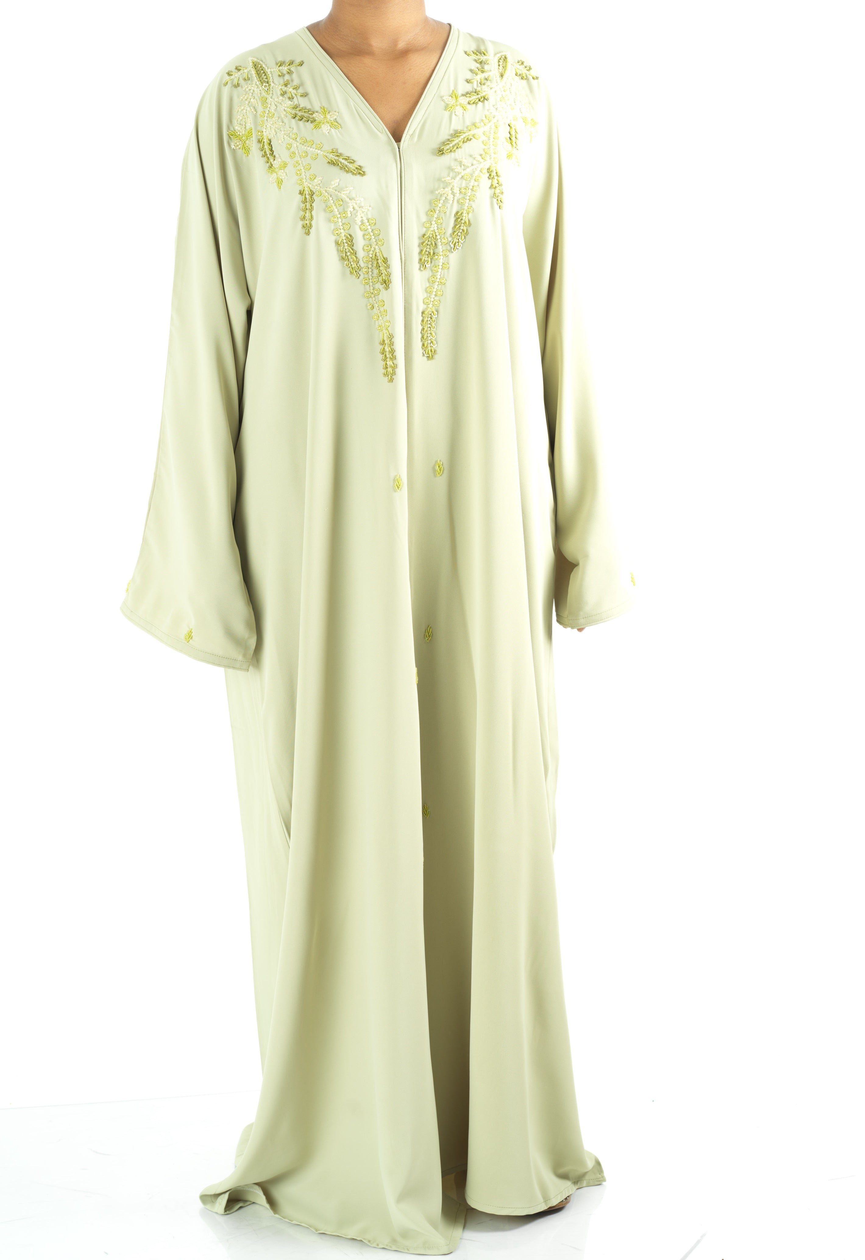 Pretty Sage Dubai abaya set — modest abaya | Kabayare Fashion
