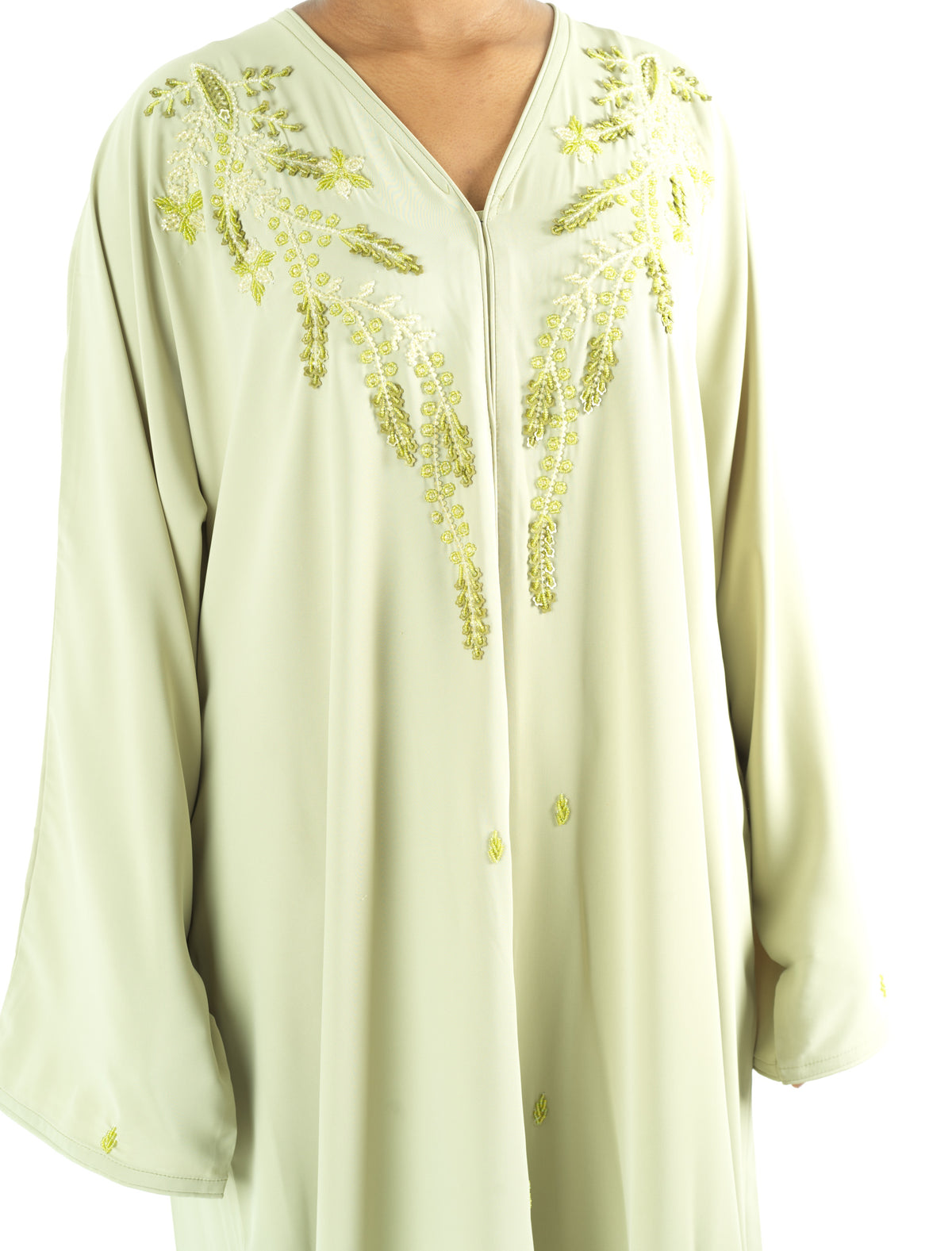 Pretty Sage Dubai abaya set — modest abaya | Kabayare Fashion