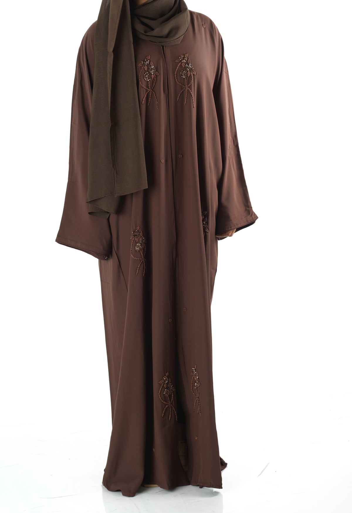 Elegant Brown Sugar Dubai abaya set — modest abaya | Kabayare Fashion
