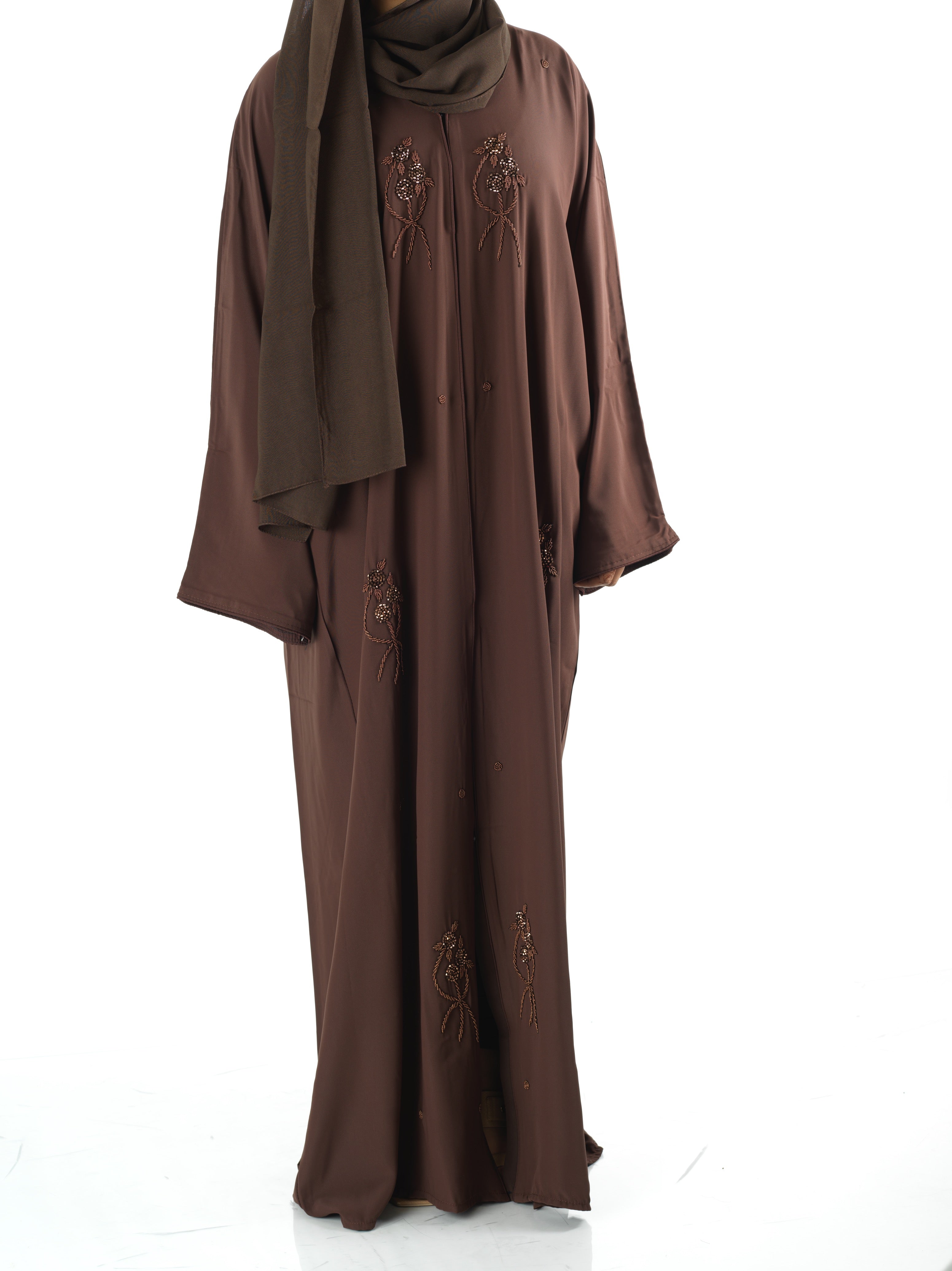 Elegant Brown Sugar Dubai abaya set — modest abaya | Kabayare Fashion