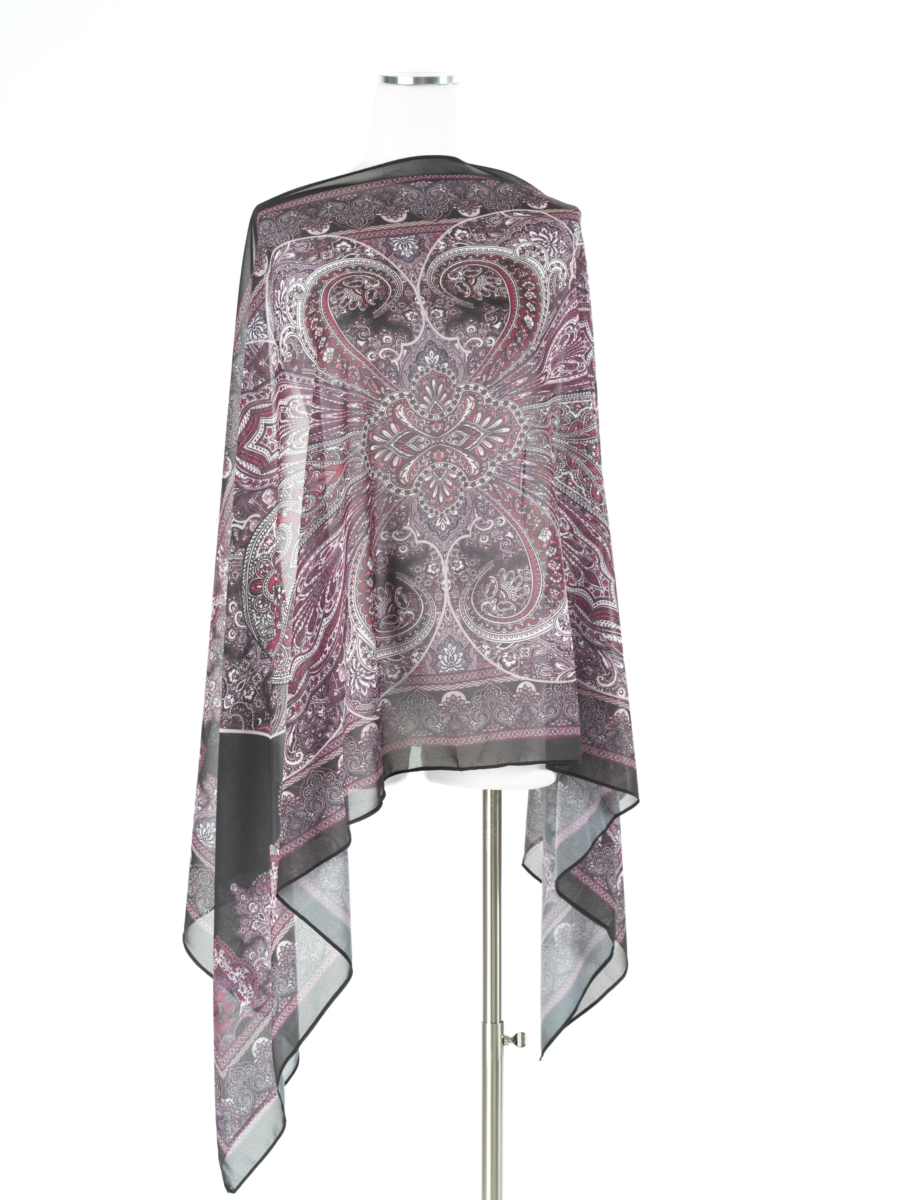 Black paisley pattern chiffon hijab — modest hijab | Kabayare Fashion