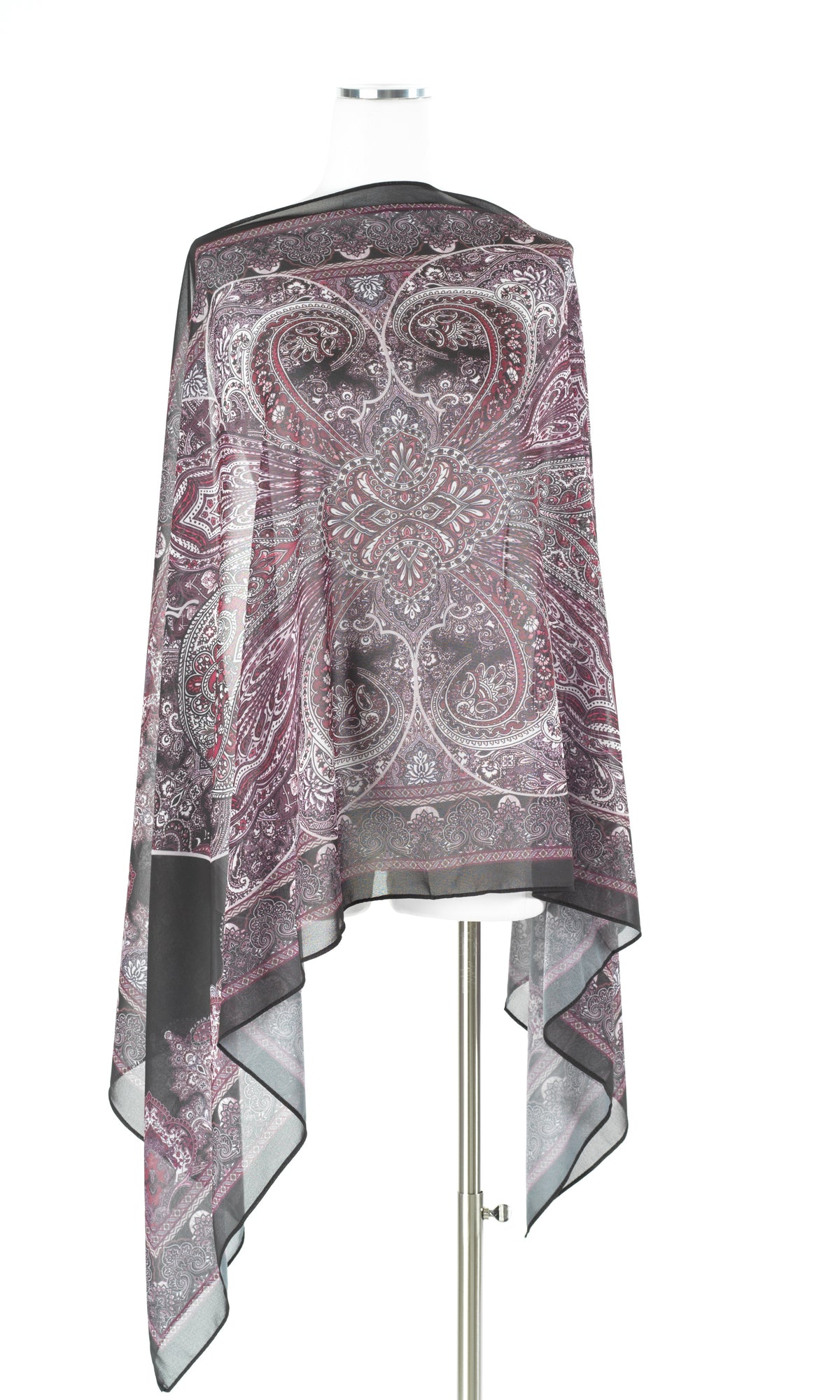 Black paisley pattern chiffon hijab — modest hijab | Kabayare Fashion