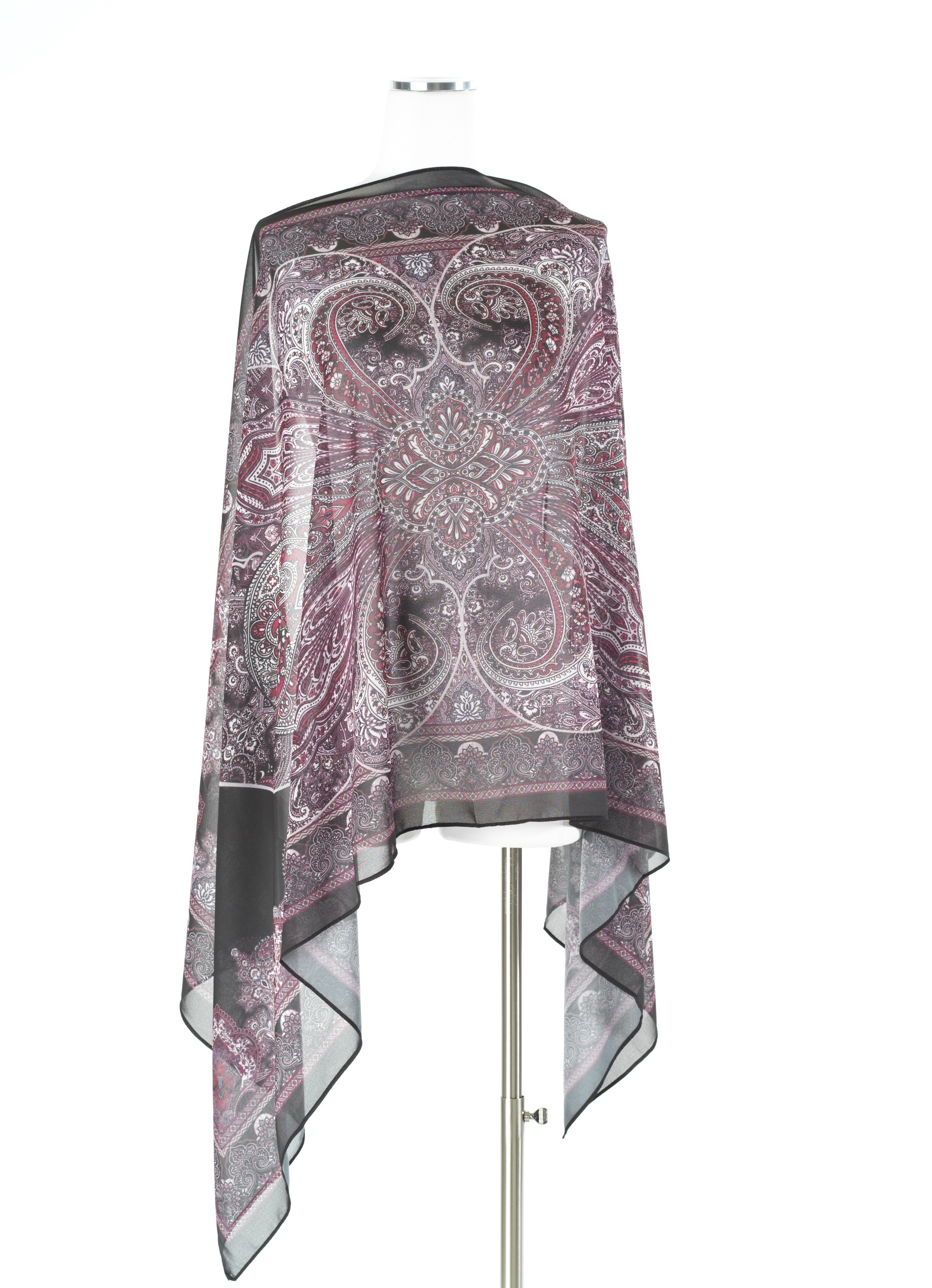 Black paisley pattern chiffon hijab — modest hijab | Kabayare Fashion