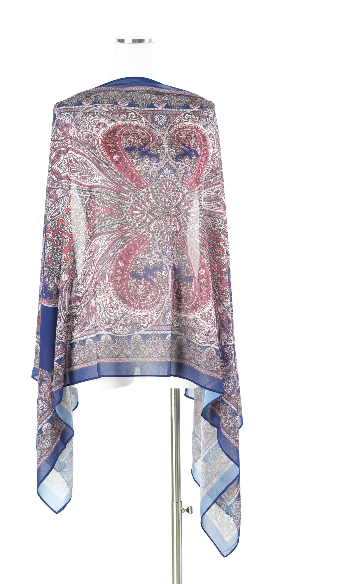 Blue paisley pattern chiffon hijab — modest hijab | Kabayare Fashion