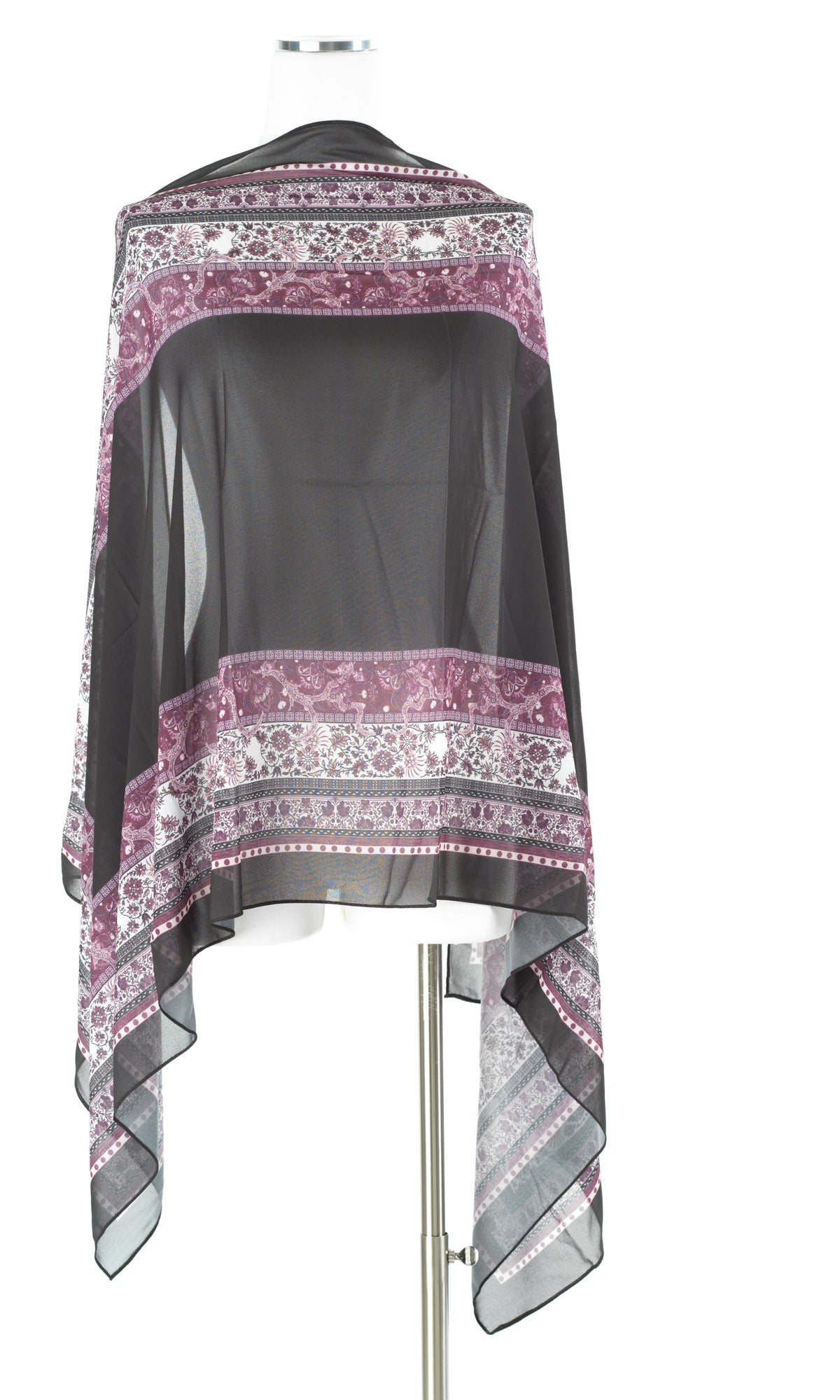 Black elegance pattern chiffon hijab — modest hijab | Kabayare Fashion