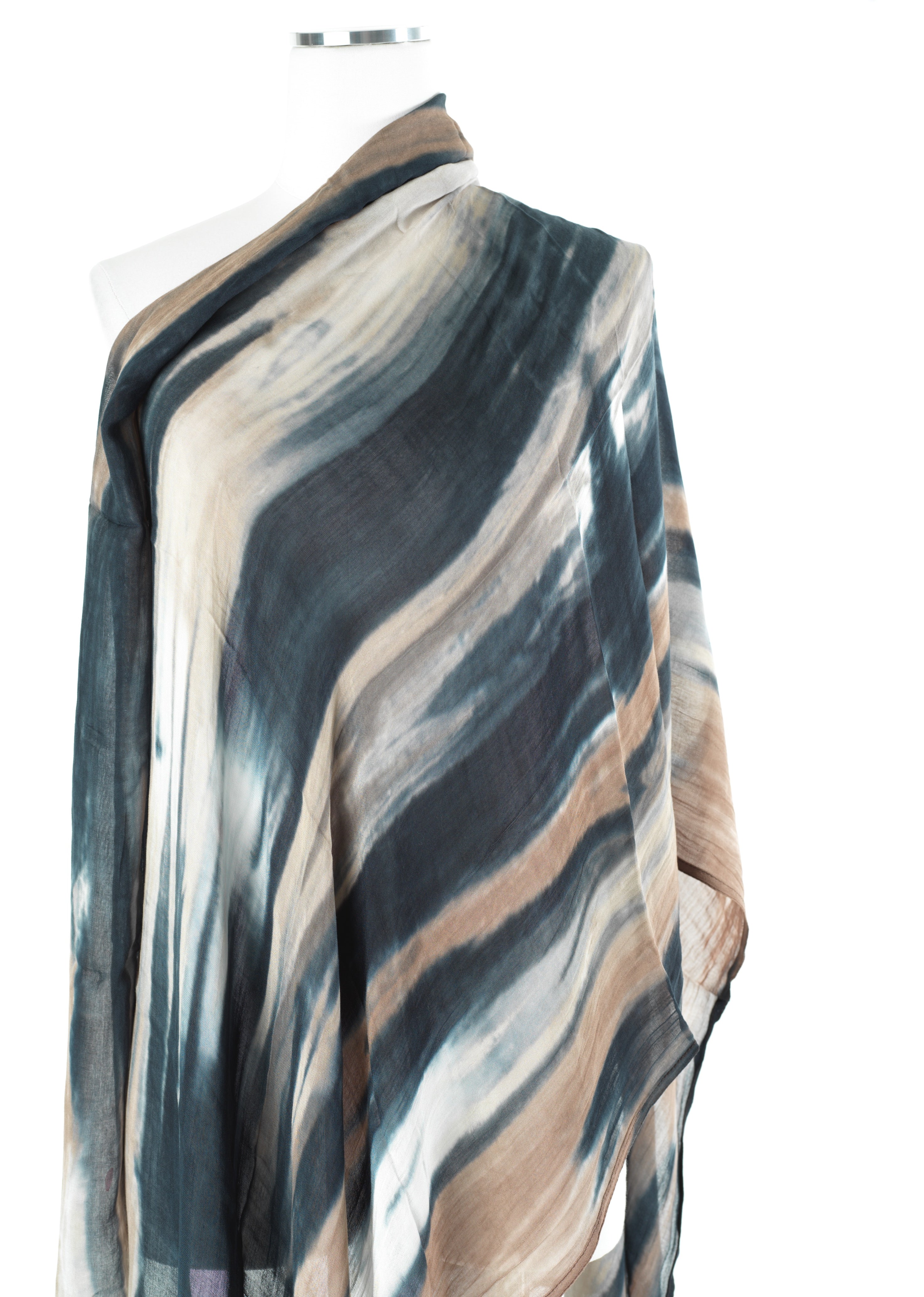 Mocha black Sunset tie-dye Modal print Hijab  — modest hijab | Kabayare Fashion