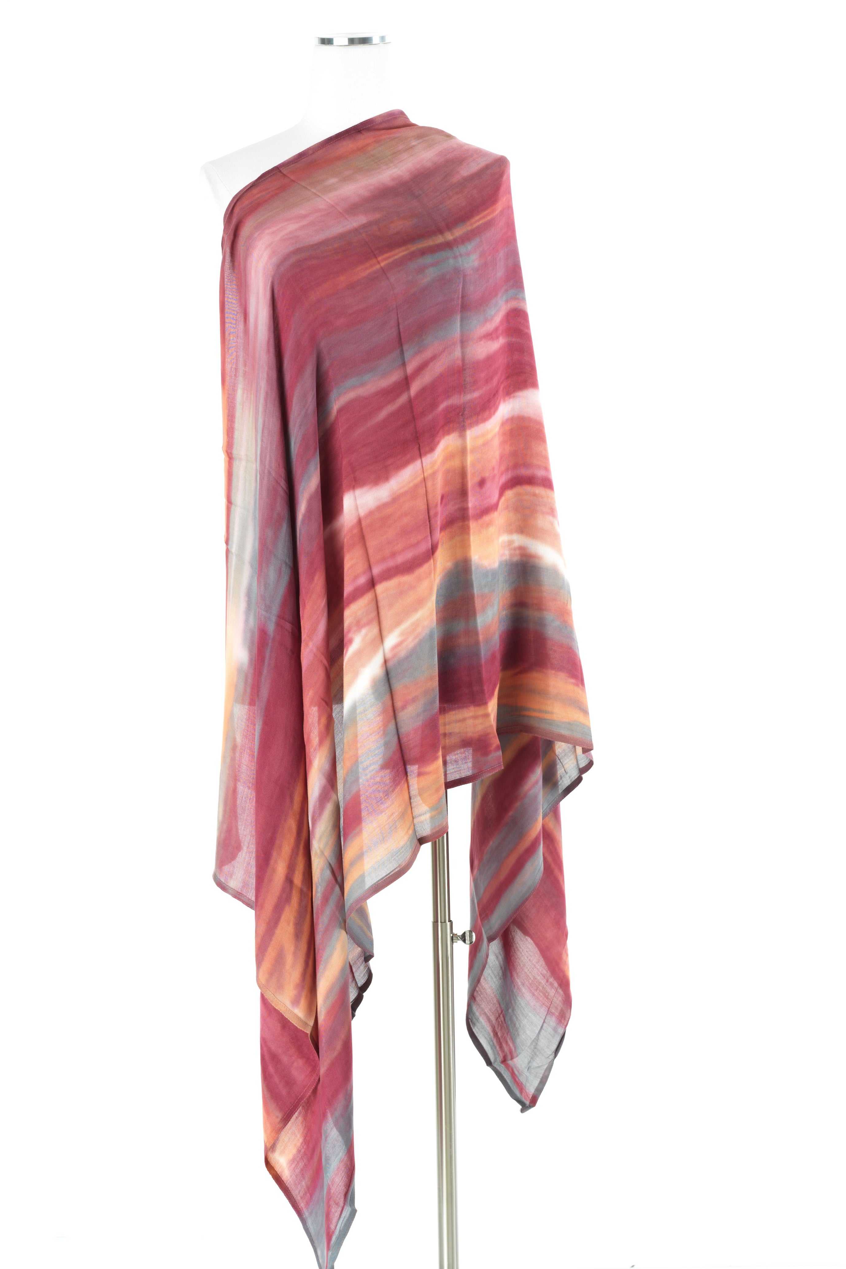 Melting Maroon Sunset tie-dye Modal print Hijab  — modest hijab | Kabayare Fashion
