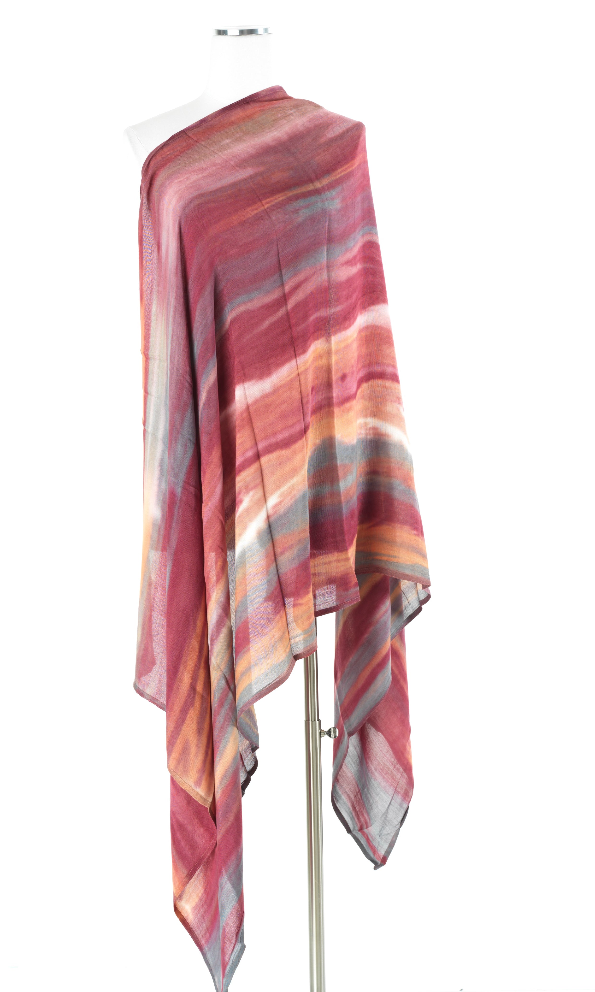 Melting Maroon Sunset tie-dye Modal print Hijab  — modest hijab | Kabayare Fashion