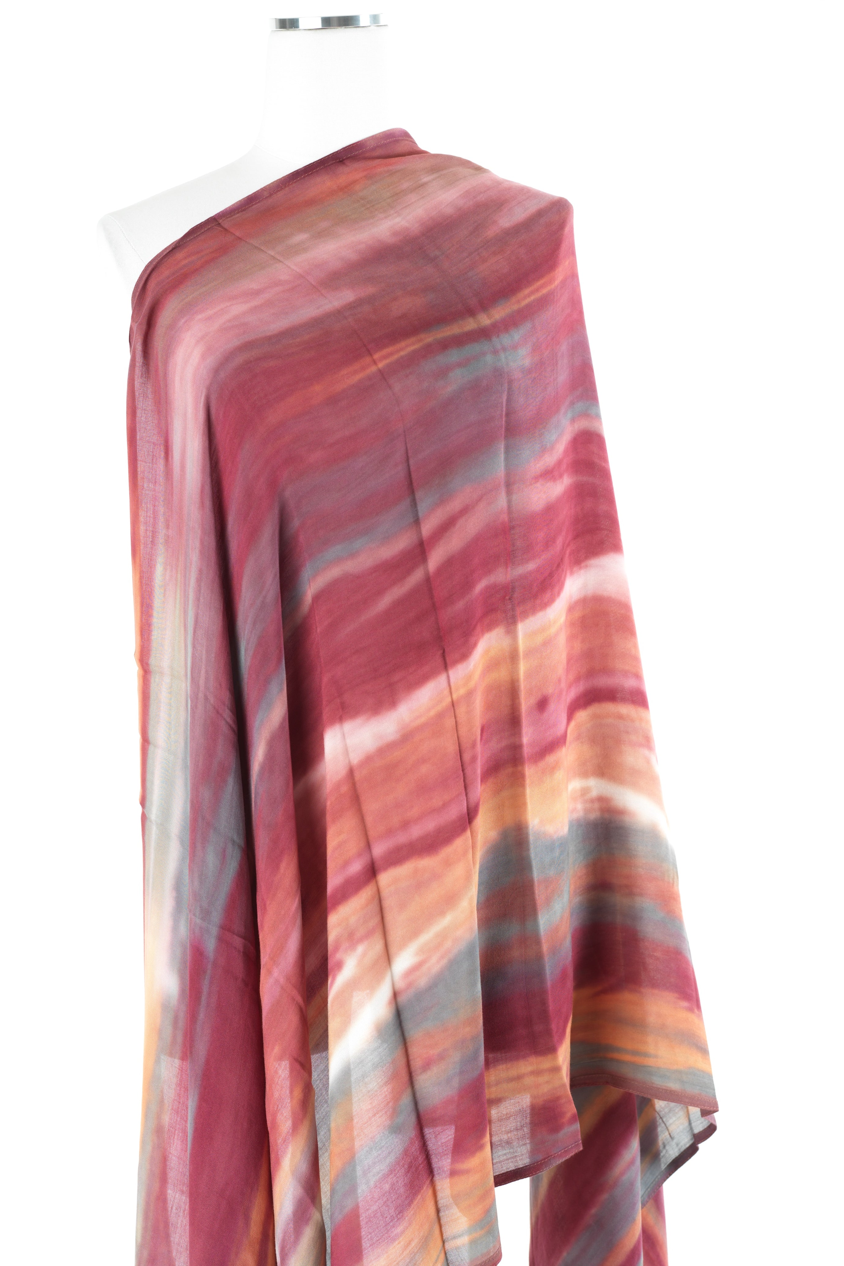 Melting Maroon Sunset tie-dye Modal print Hijab  — modest hijab | Kabayare Fashion