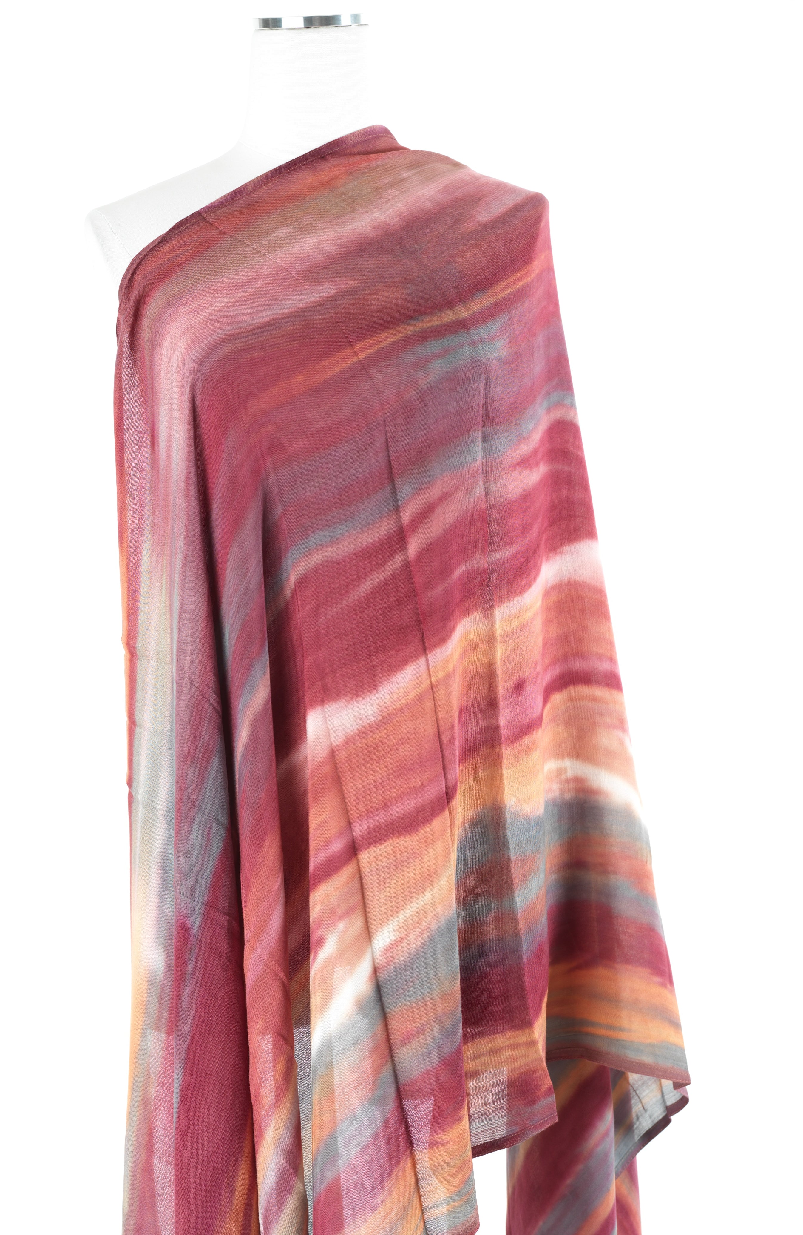 Melting Maroon Sunset tie-dye Modal print Hijab  — modest hijab | Kabayare Fashion
