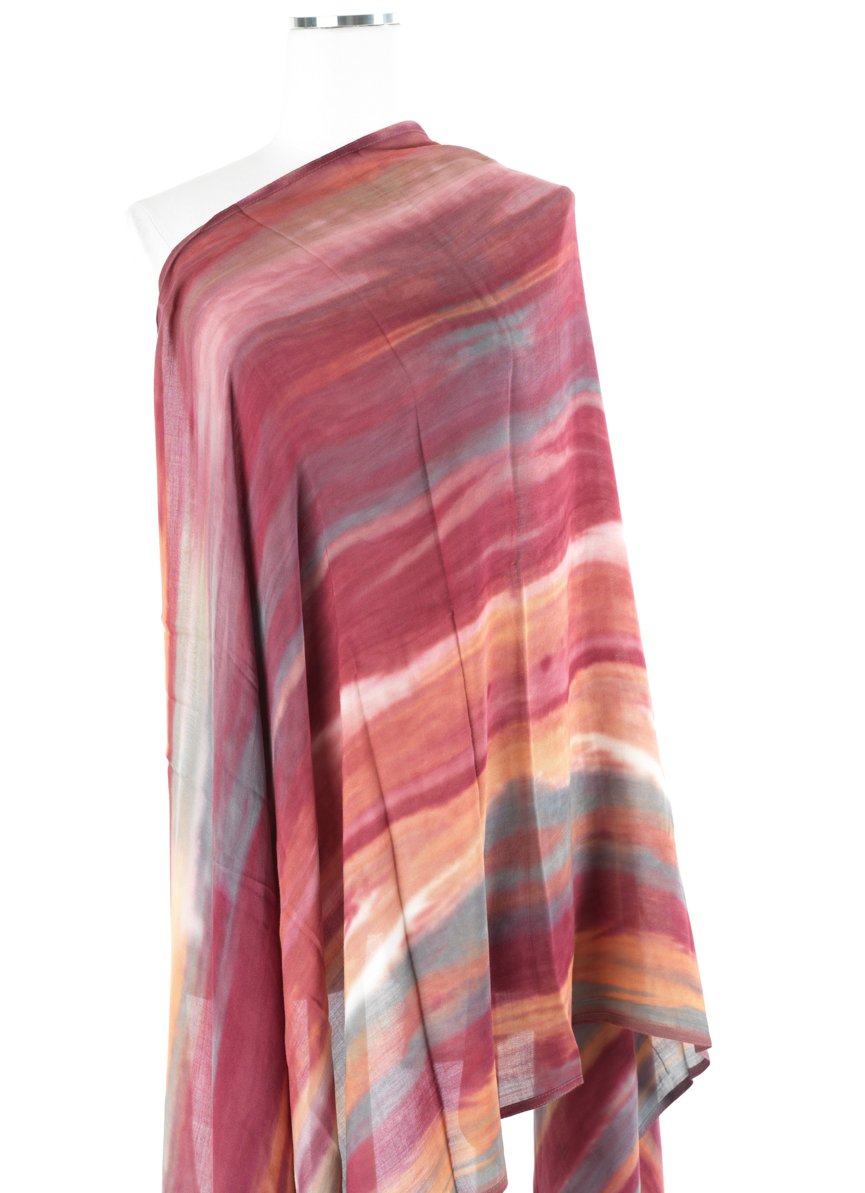 Melting Maroon Sunset tie-dye Modal print Hijab  — modest hijab | Kabayare Fashion