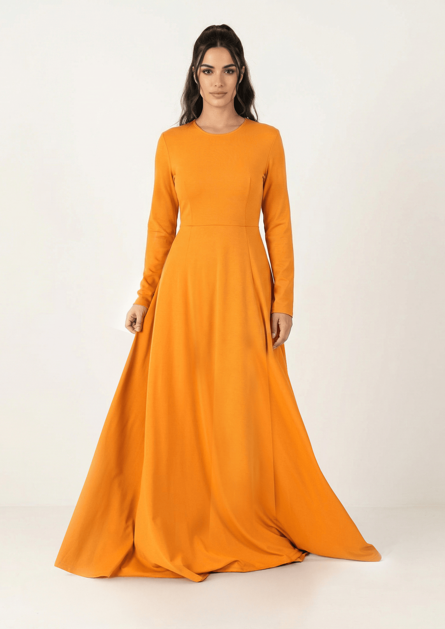 Women's A-line modest maxi dress in elegant style - Kabayare Fashion