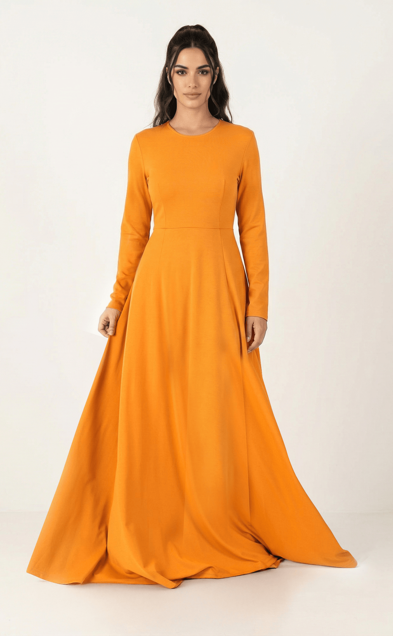 Women's A-line modest maxi dress in elegant style - Kabayare Fashion