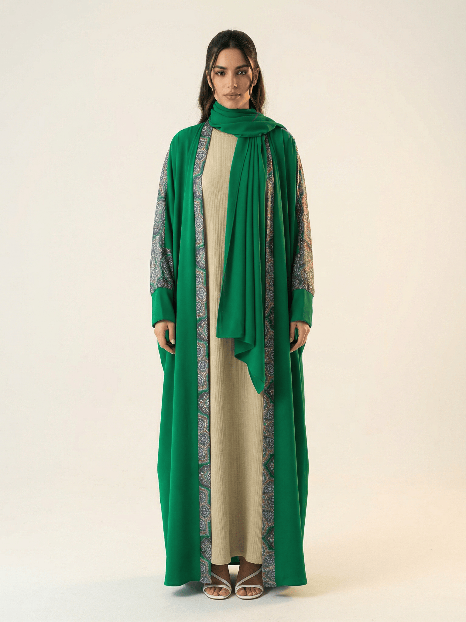 Abaya set Moroccan print Kabayare