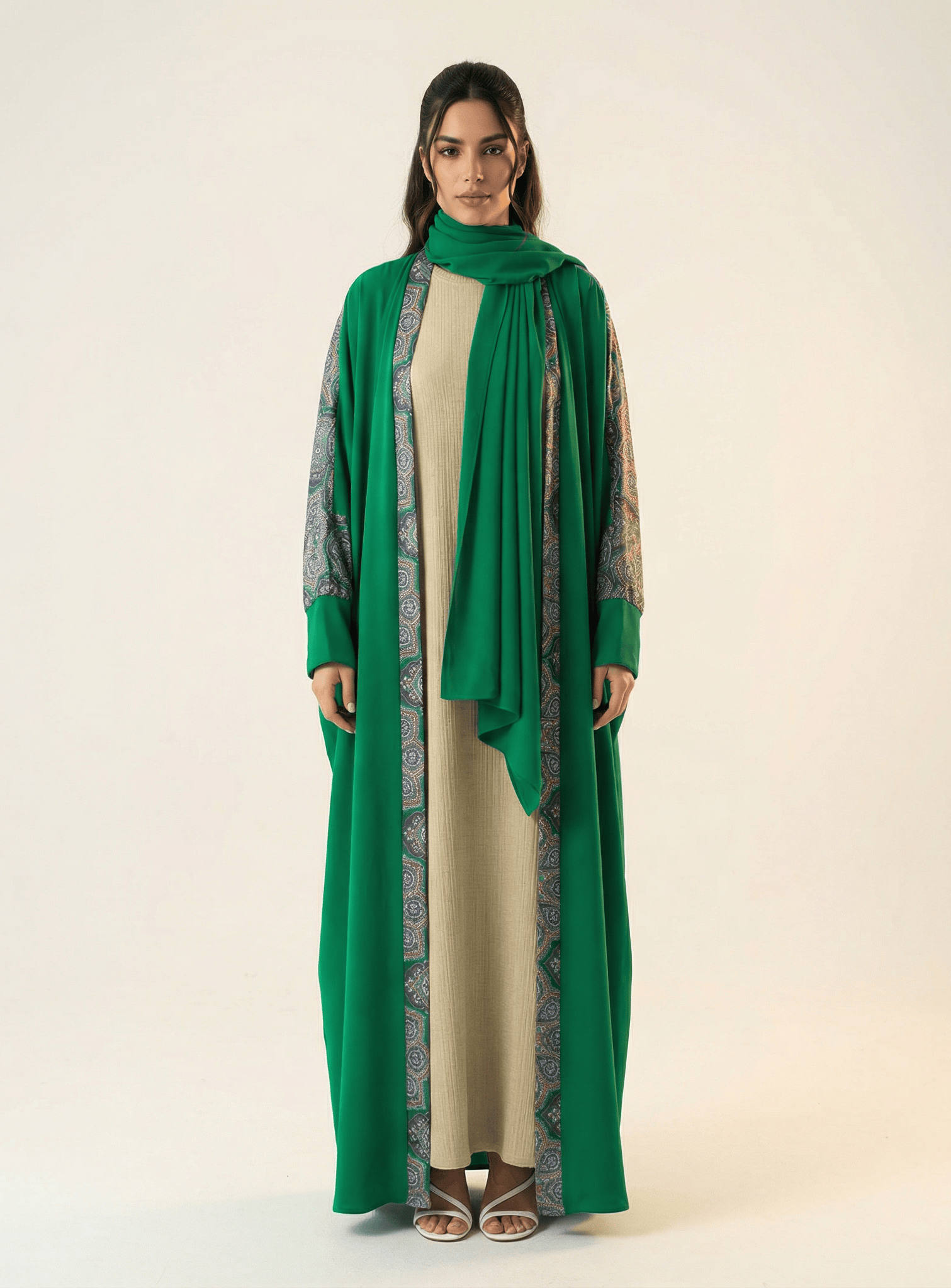 Abaya set Moroccan print Kabayare
