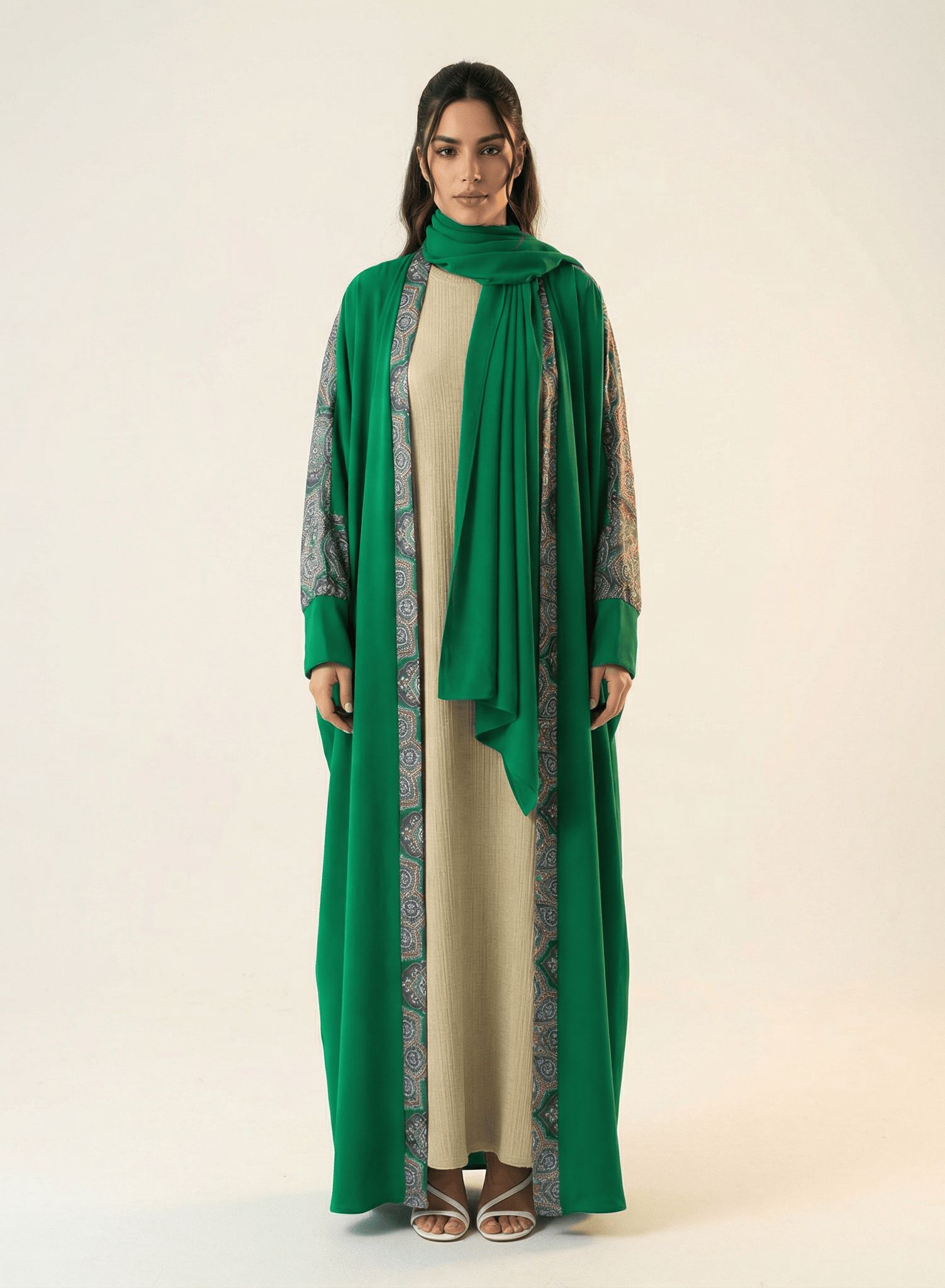Abaya set Moroccan print Kabayare