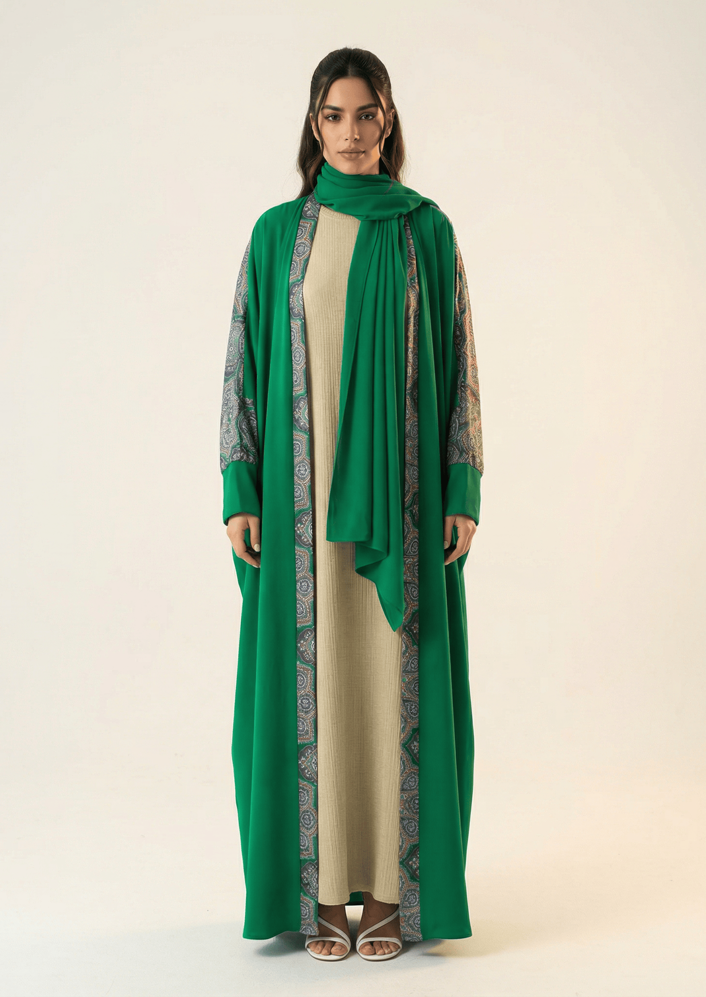 Abaya set Moroccan print Kabayare