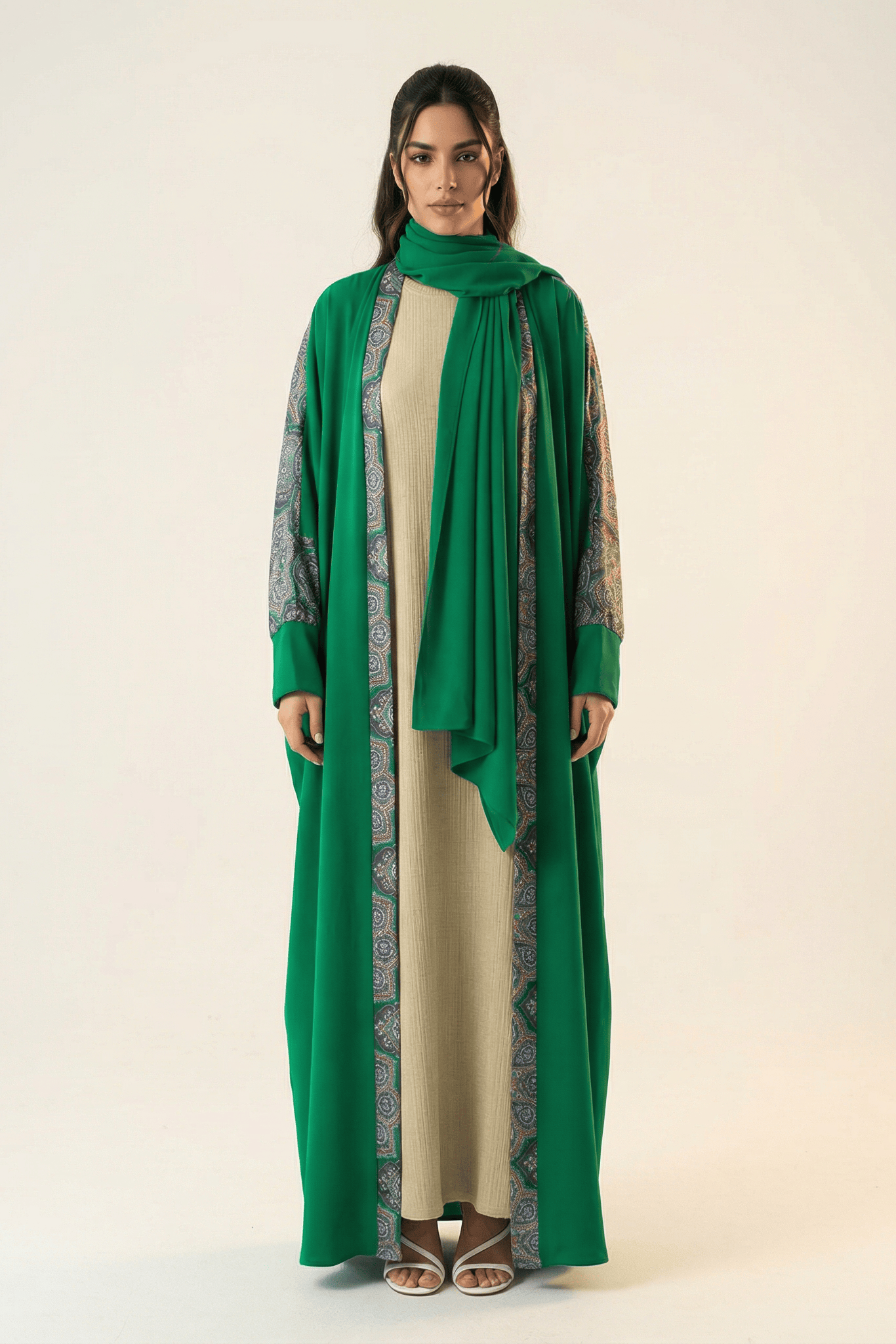 Abaya set Moroccan print Kabayare