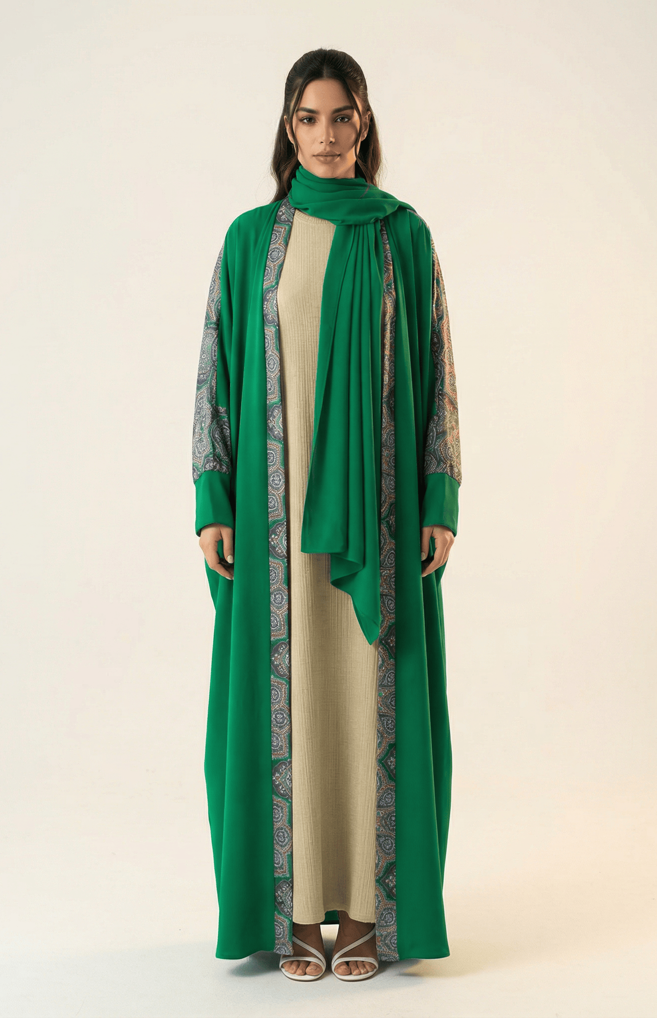 Abaya set Moroccan print Kabayare