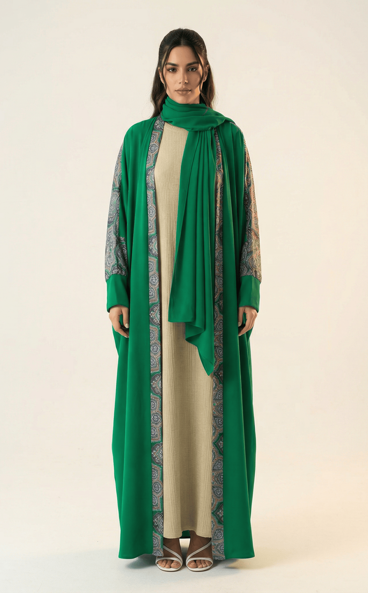 Abaya set Moroccan print Kabayare