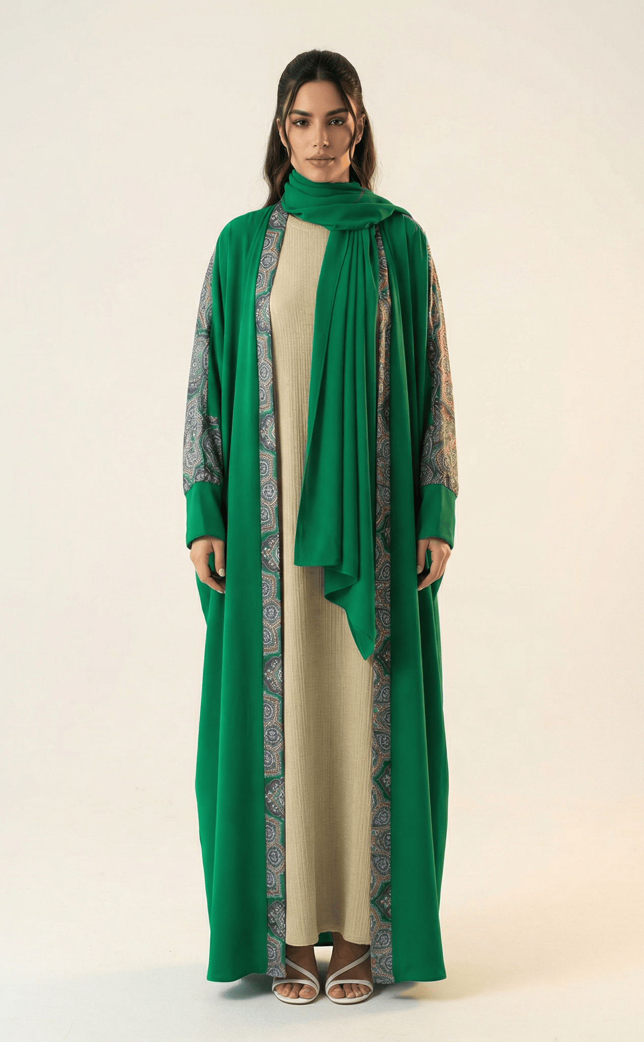 Abaya set Moroccan print Kabayare
