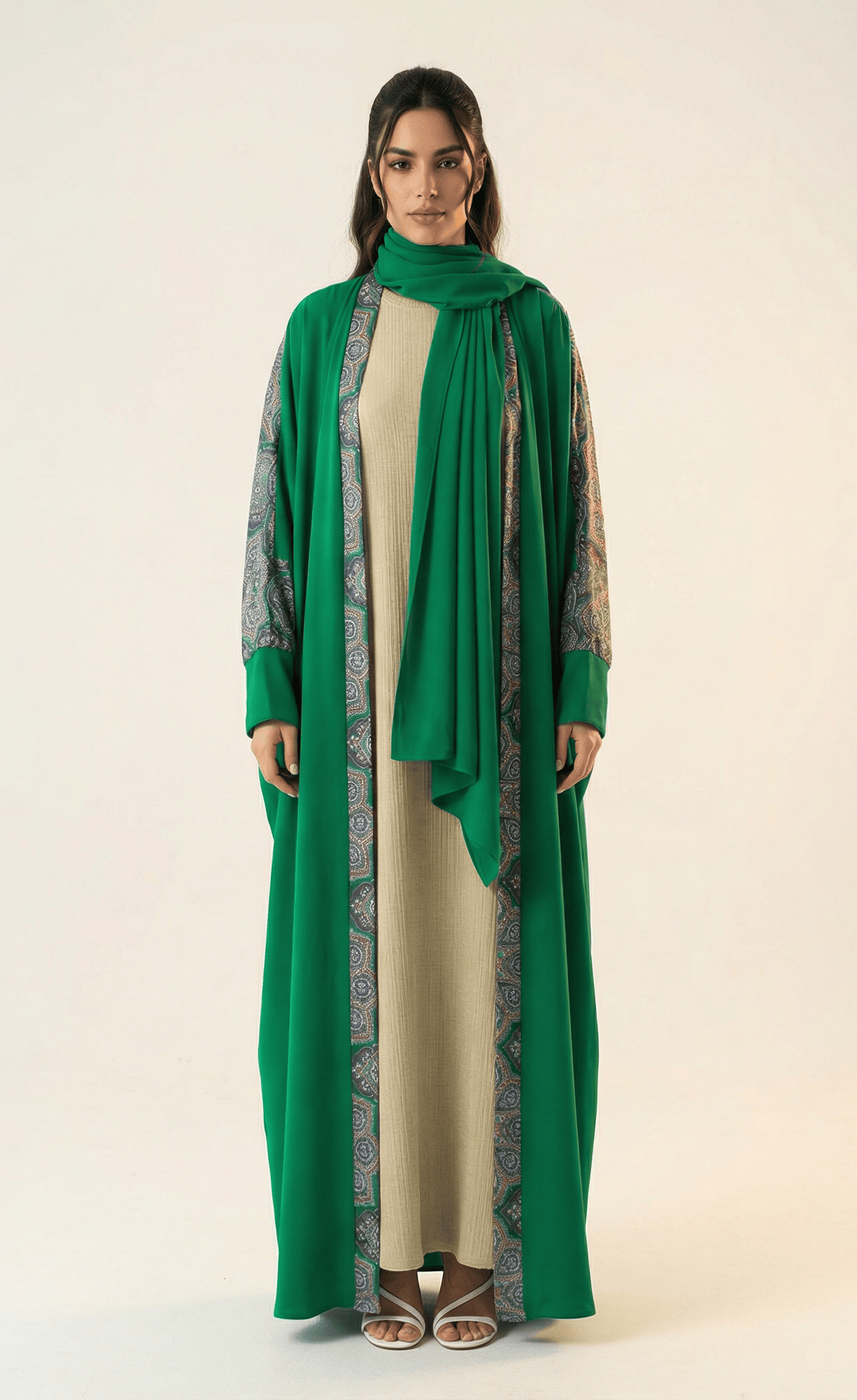 Abaya set Moroccan print Kabayare