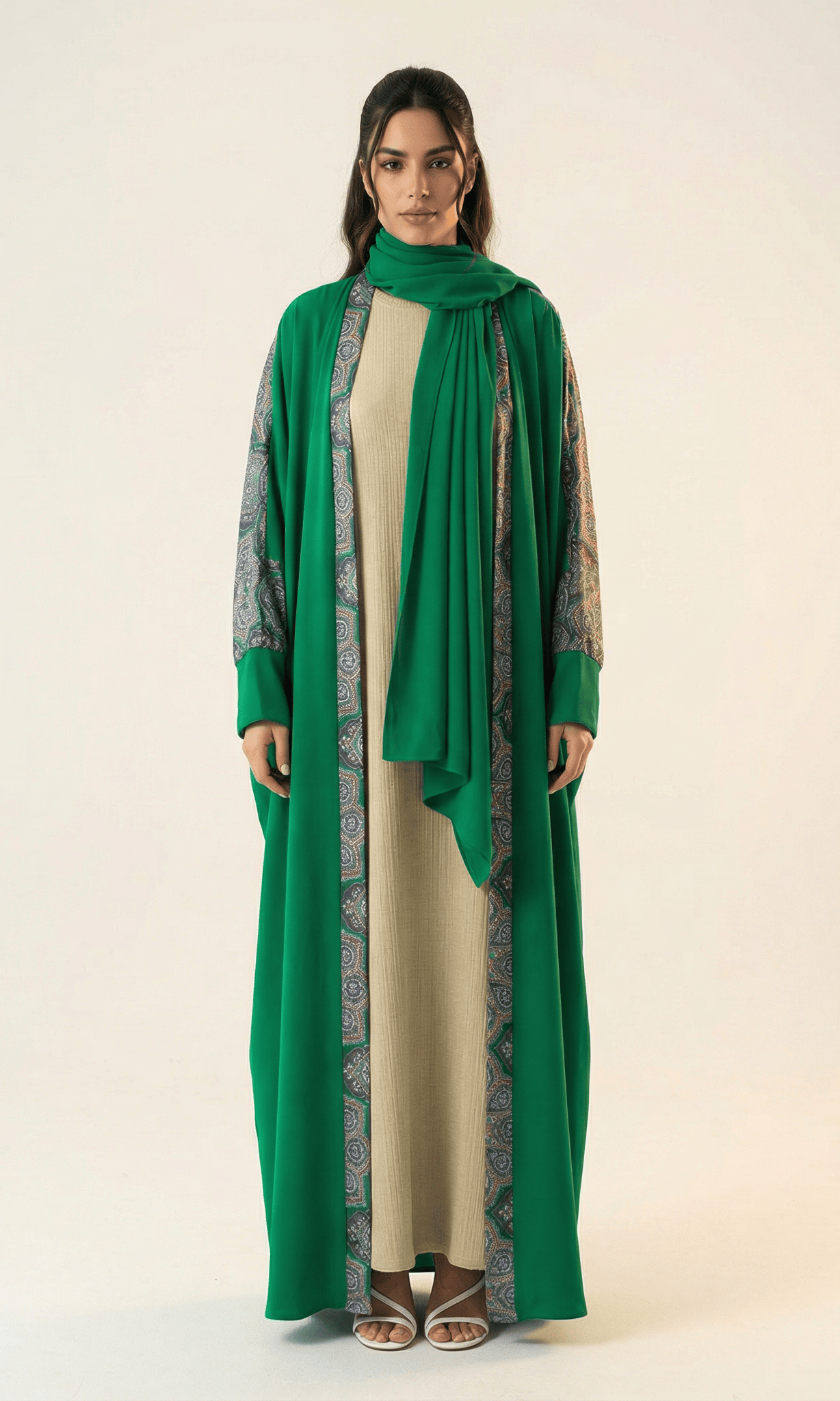 Abaya set Moroccan print Kabayare