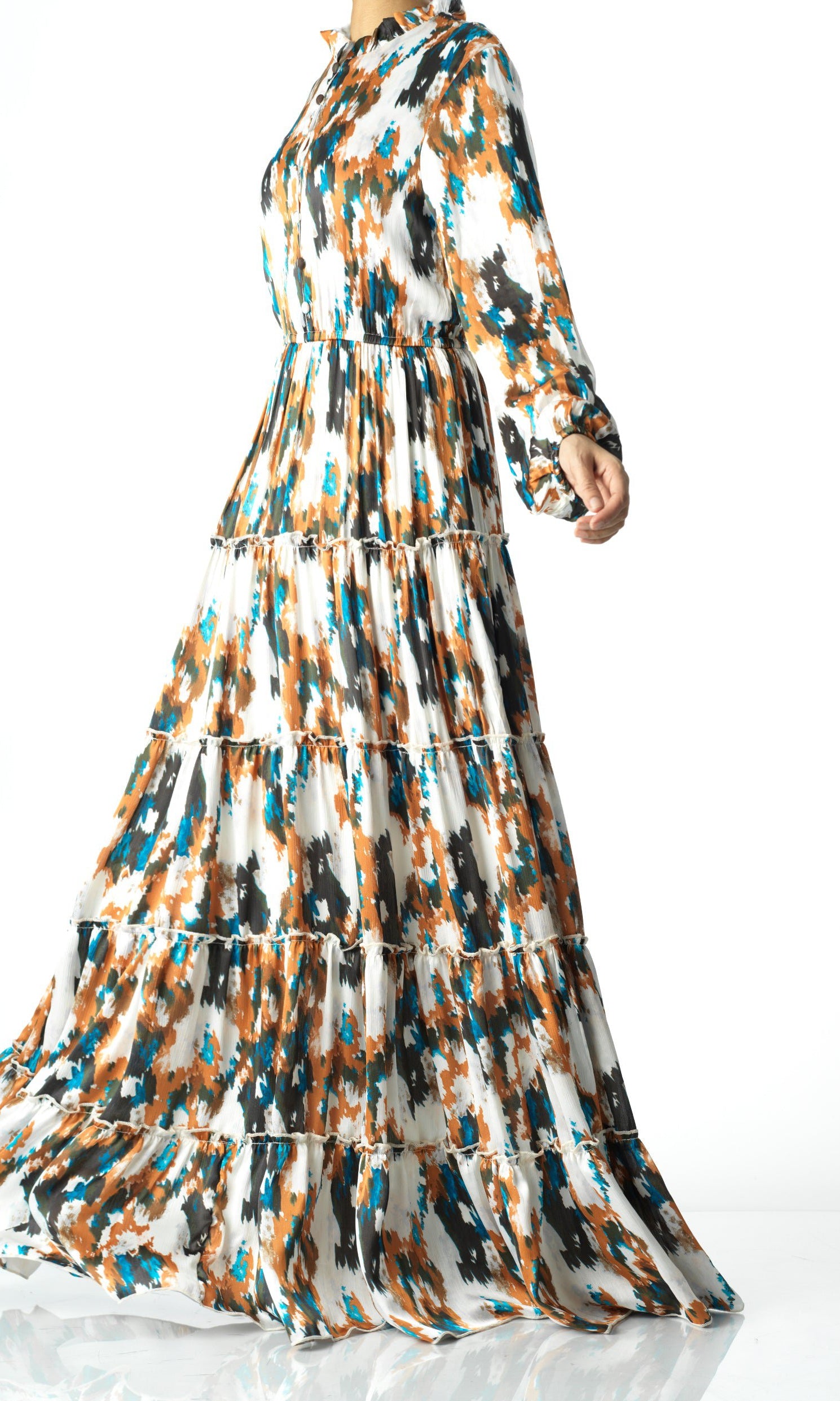 Alexandra Anitta tiered chiffon maxi dress Kabayare