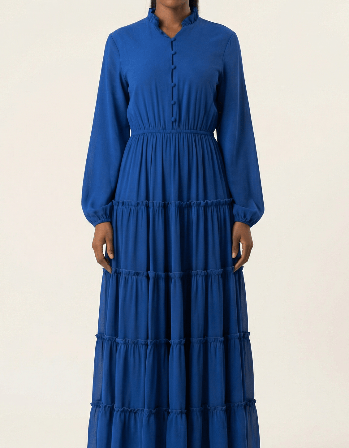Anitta tiered chiffon maxi dress Kabayare