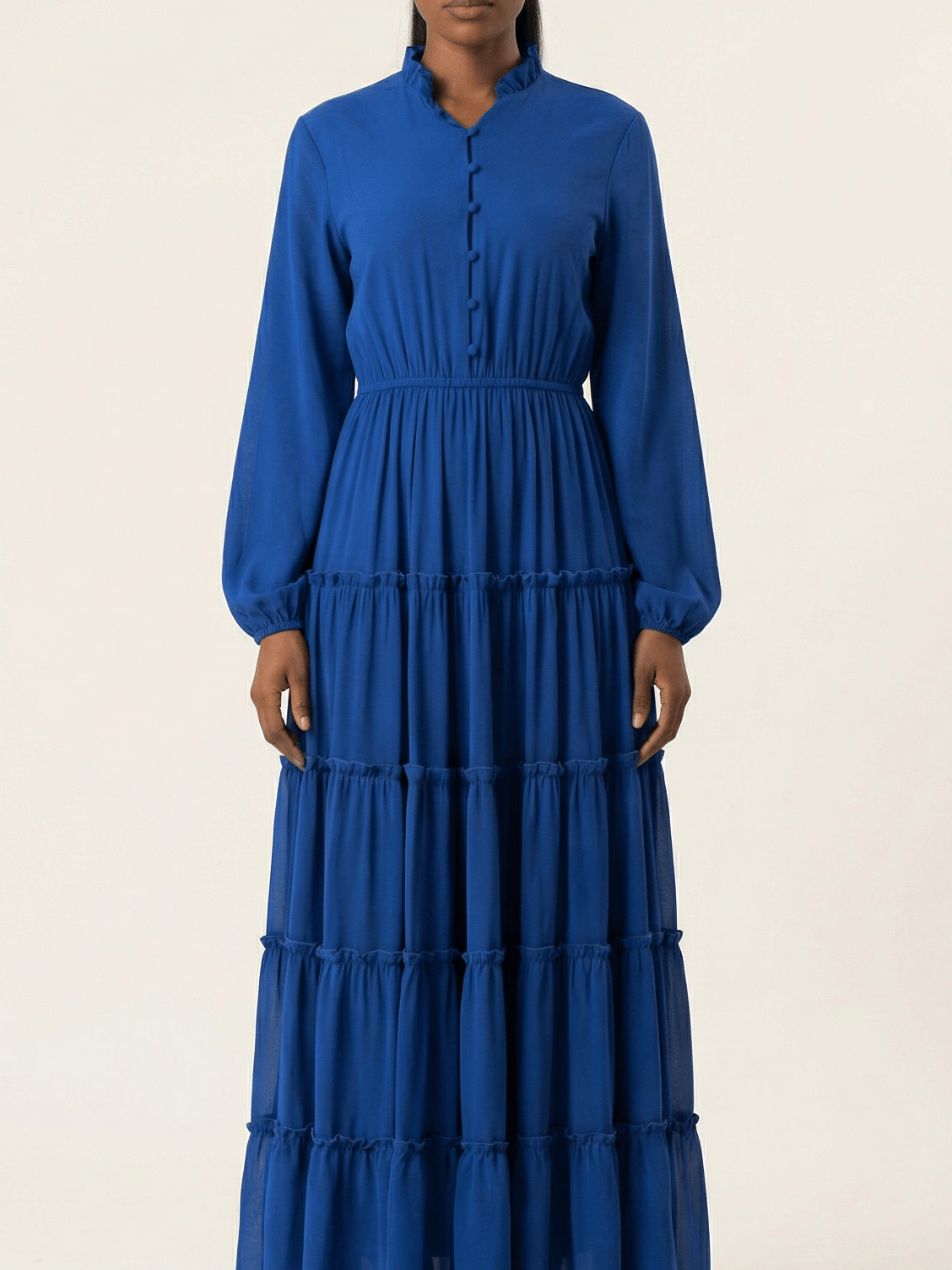 Anitta tiered chiffon maxi dress Kabayare