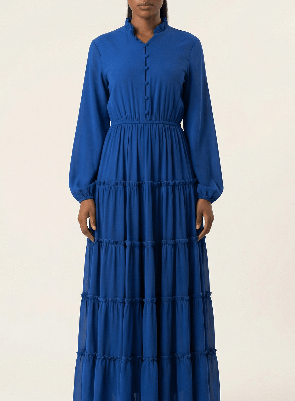 Anitta tiered chiffon maxi dress Kabayare
