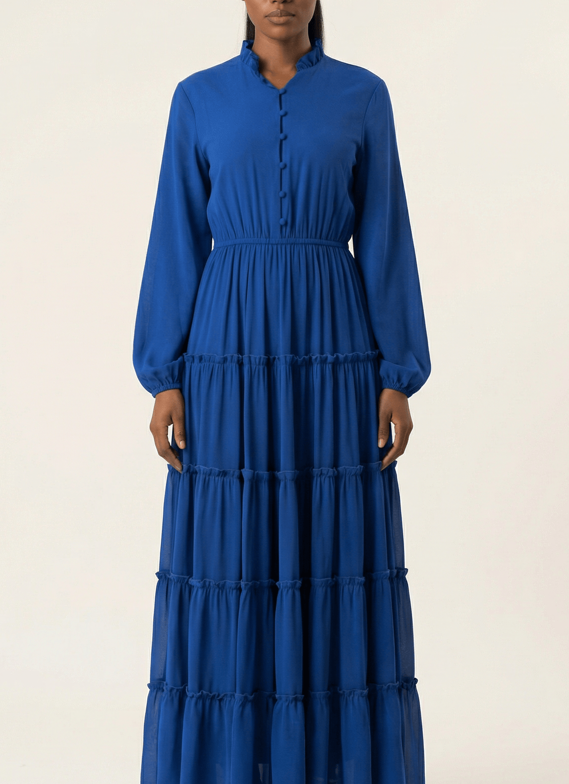 Anitta tiered chiffon maxi dress Kabayare