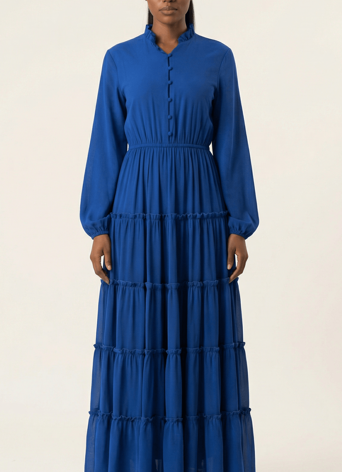 Anitta tiered chiffon maxi dress Kabayare