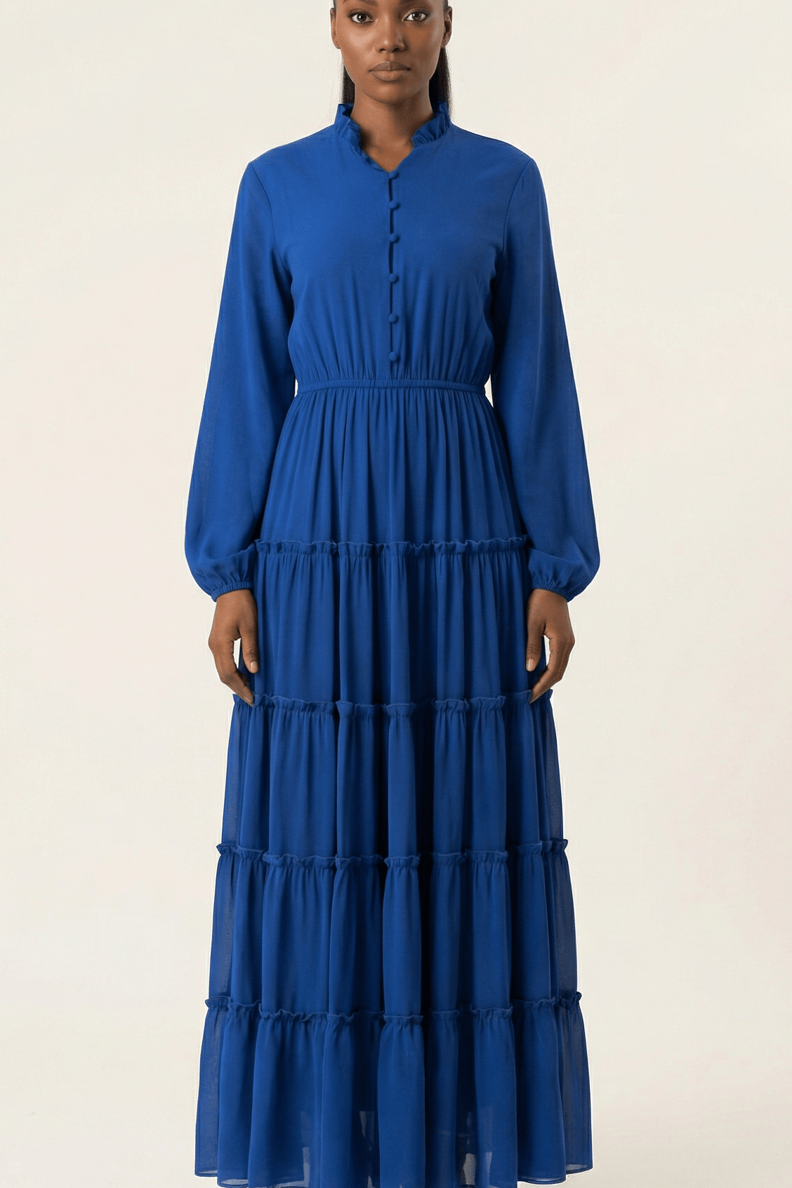 Anitta tiered chiffon maxi dress Kabayare