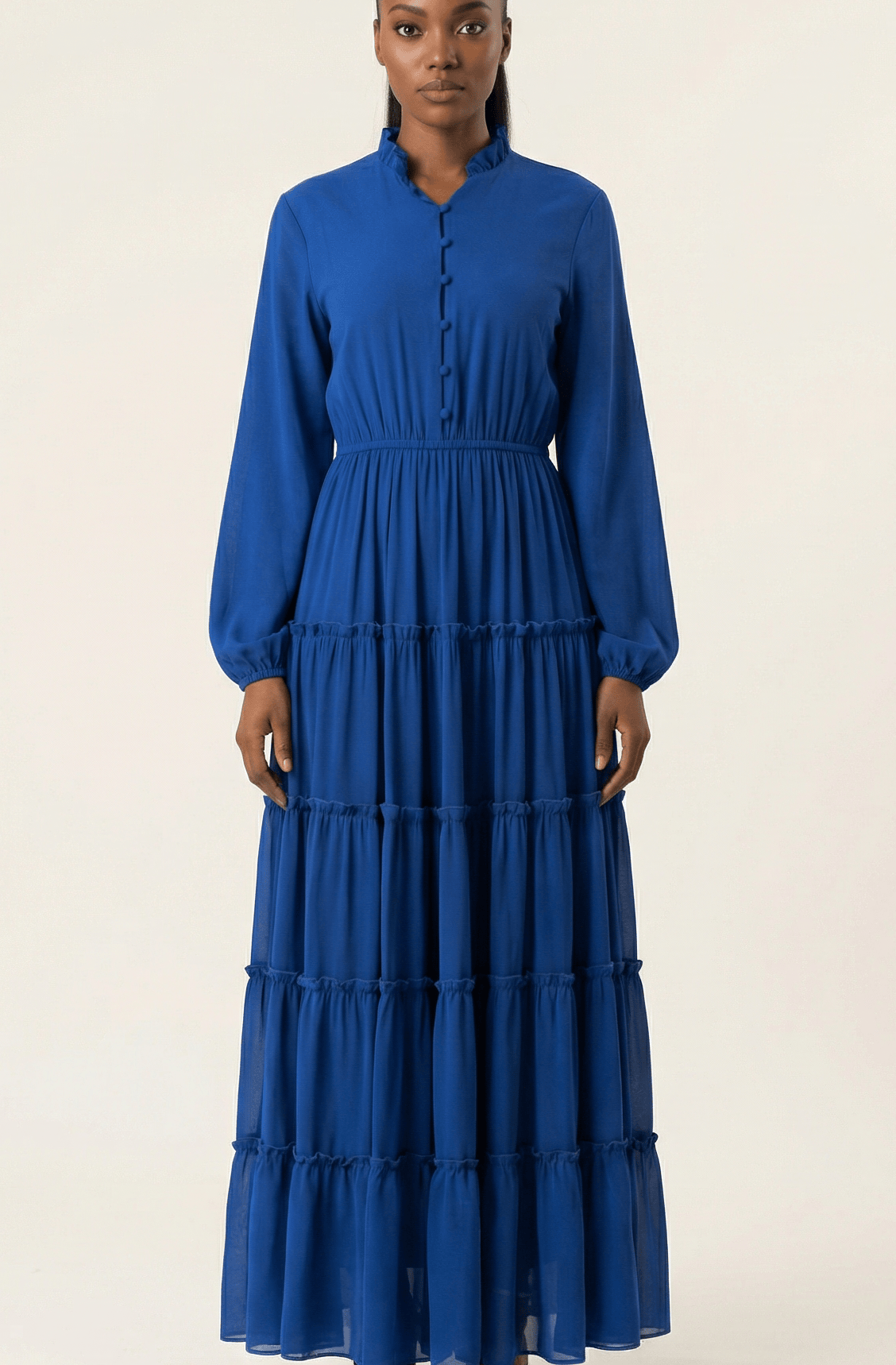 Anitta tiered chiffon maxi dress Kabayare